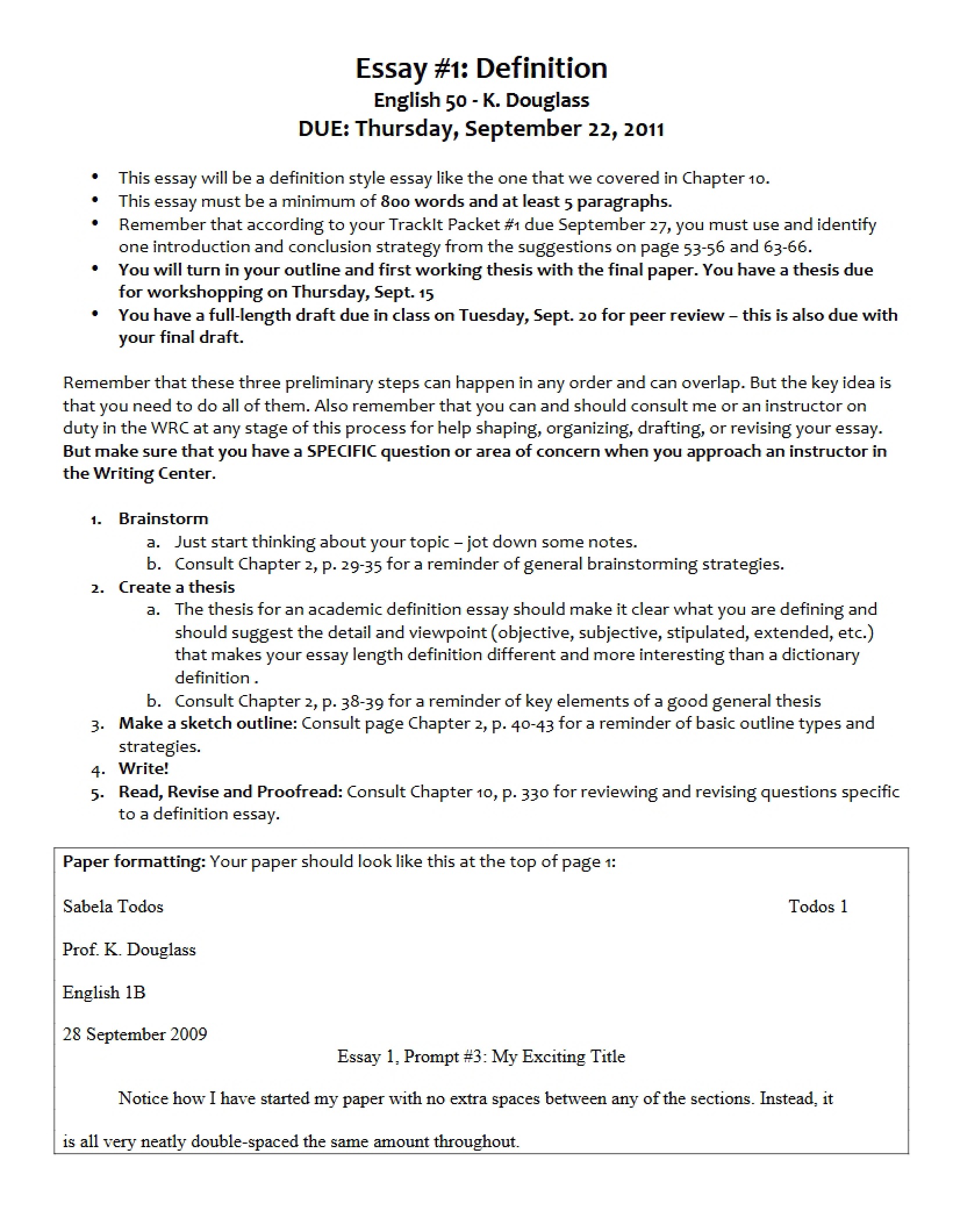Definition Essay Assignment