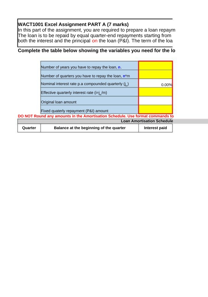 Loan Repayment Schedule - Calculating Mortgage Payments with Excel