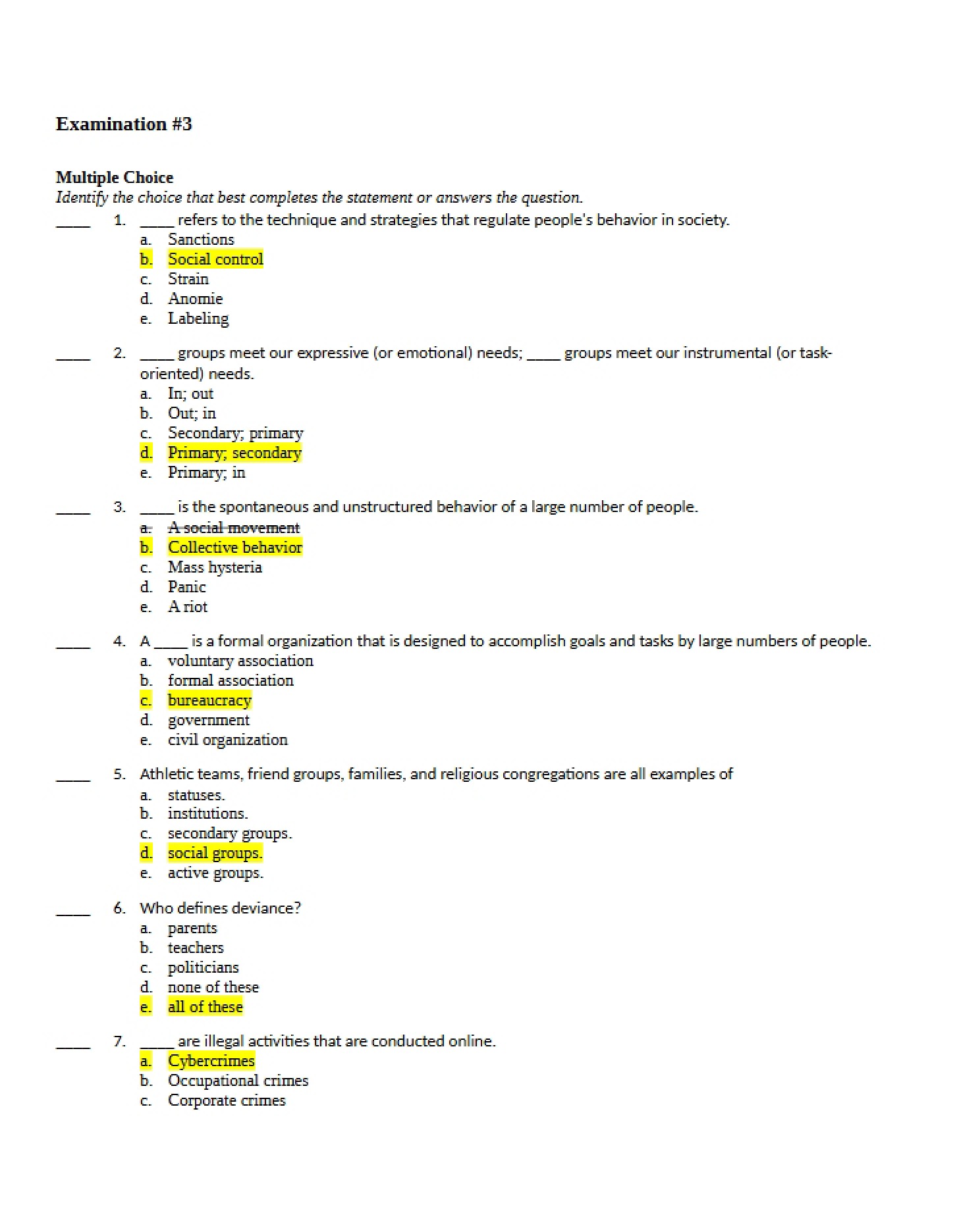 Study Guide Three