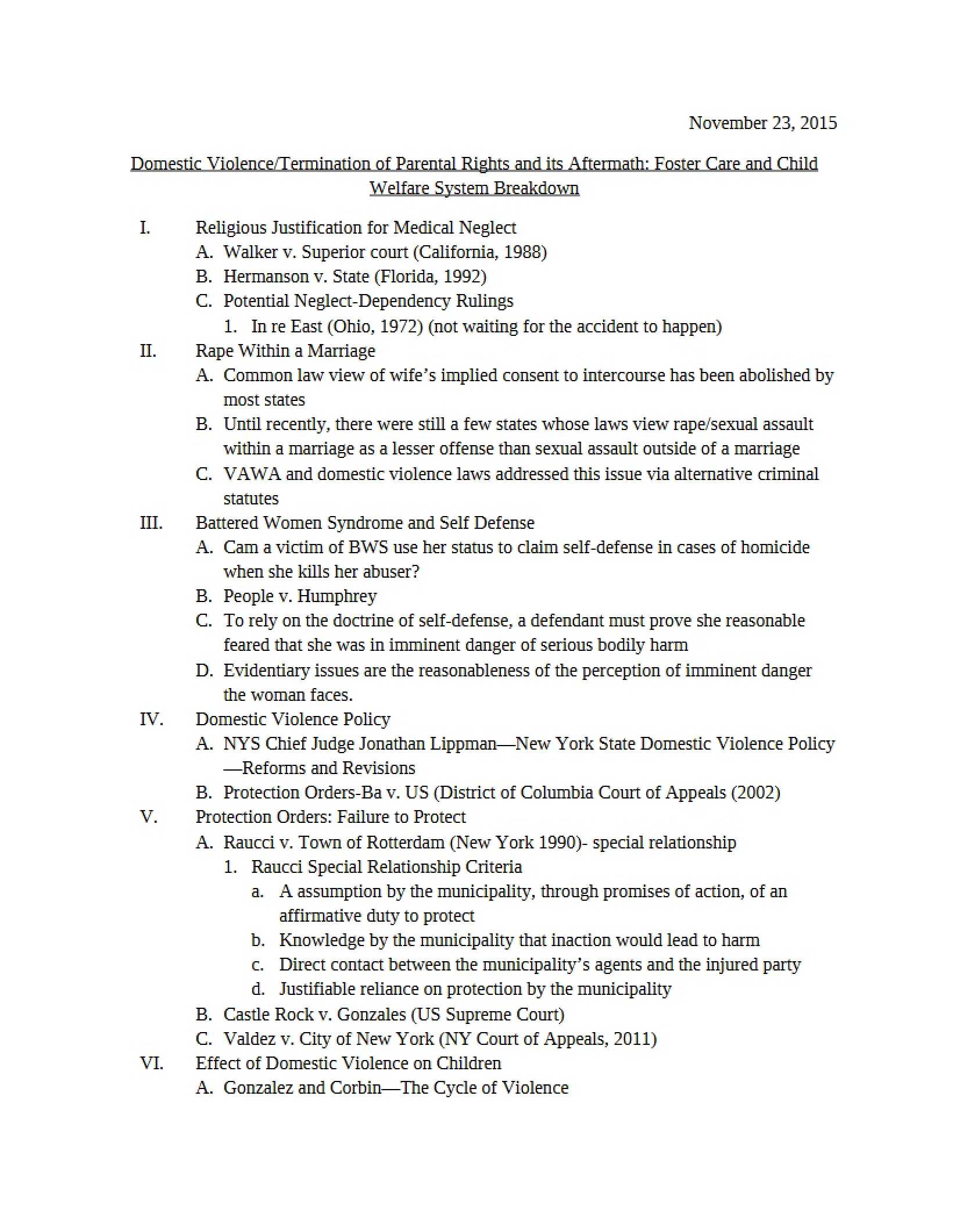Parental Rights Termination and Aftermath of Domestic Violence