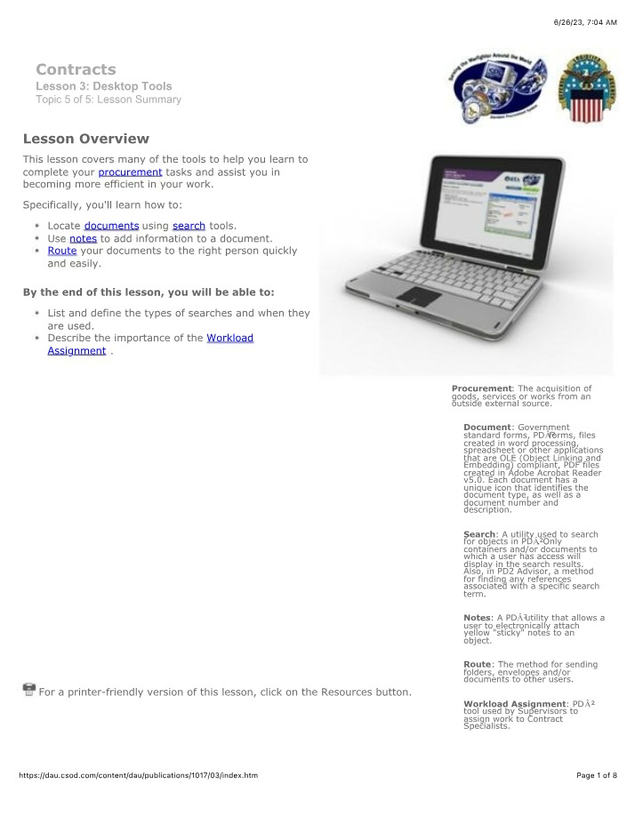 Desktop Tools for Procurement Tasks