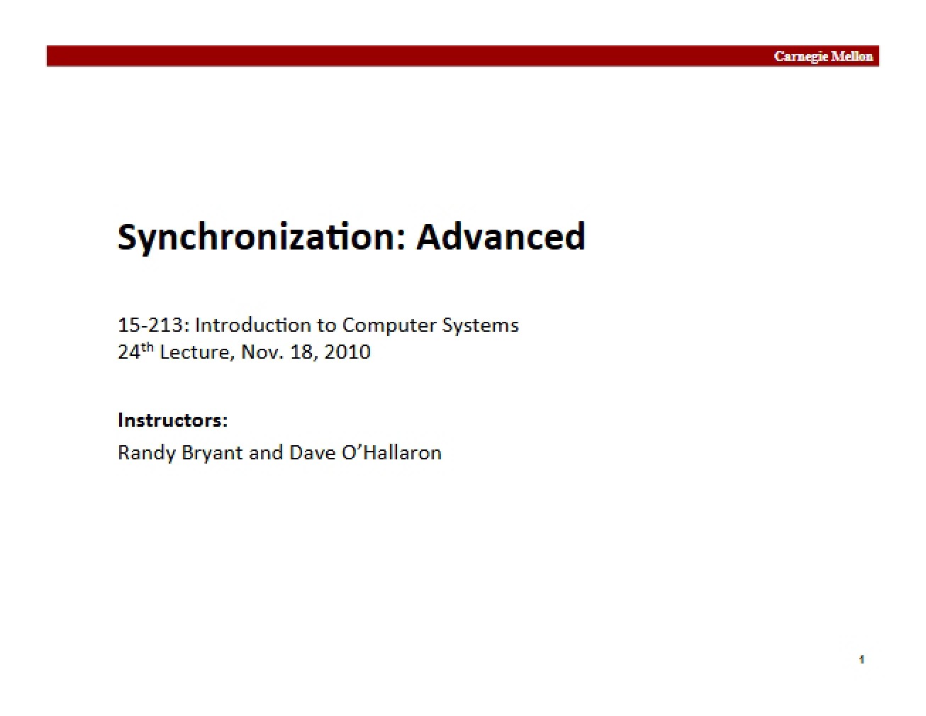 Notes from Lecture Sixty-Two