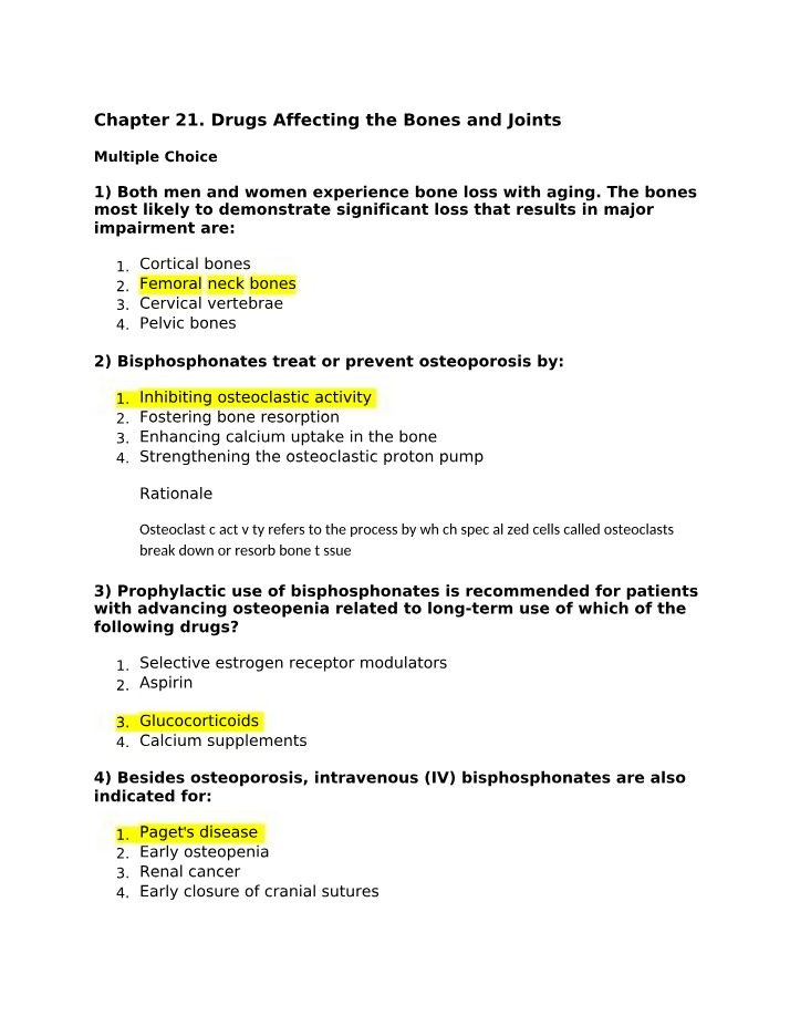 Drugs Affecting the Bones and Joints - Chapter 21