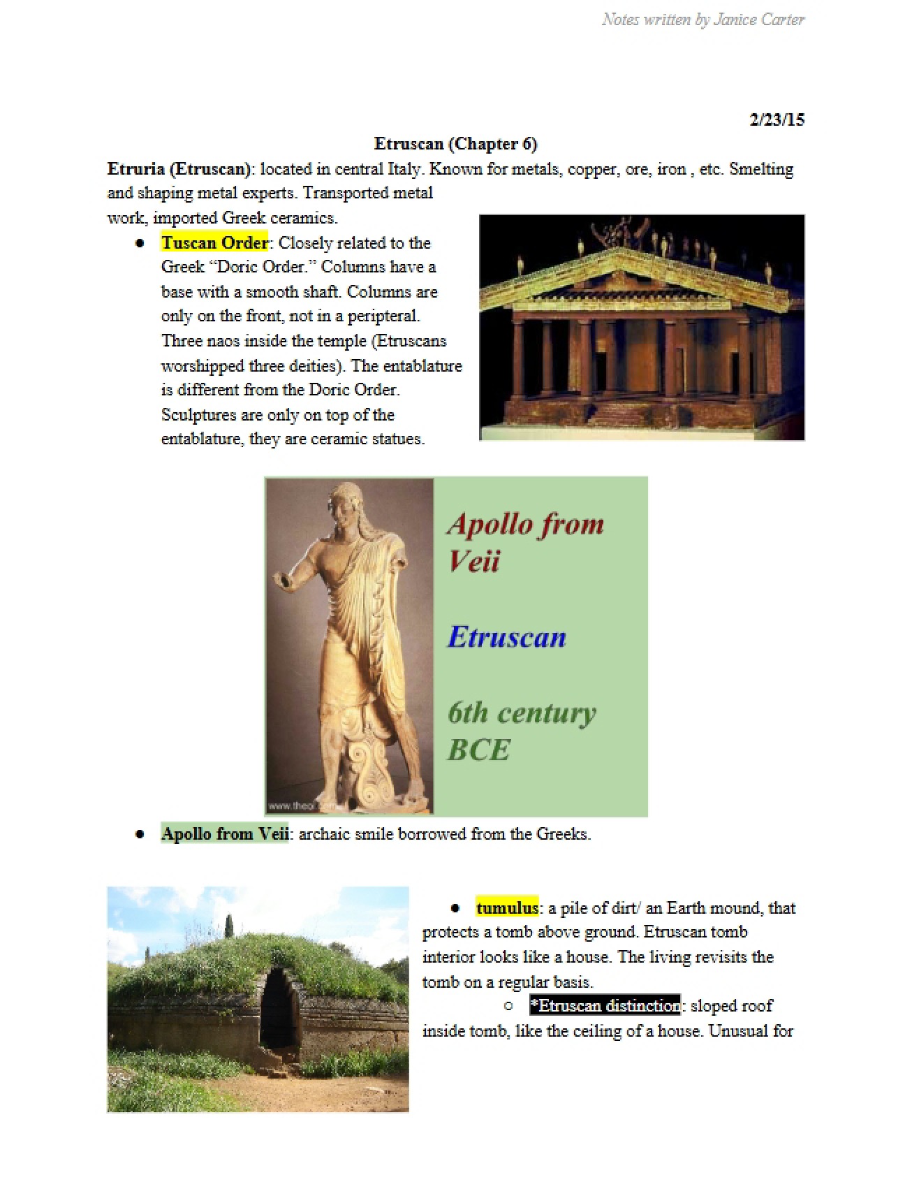 Chapter 6 Etruscan Art