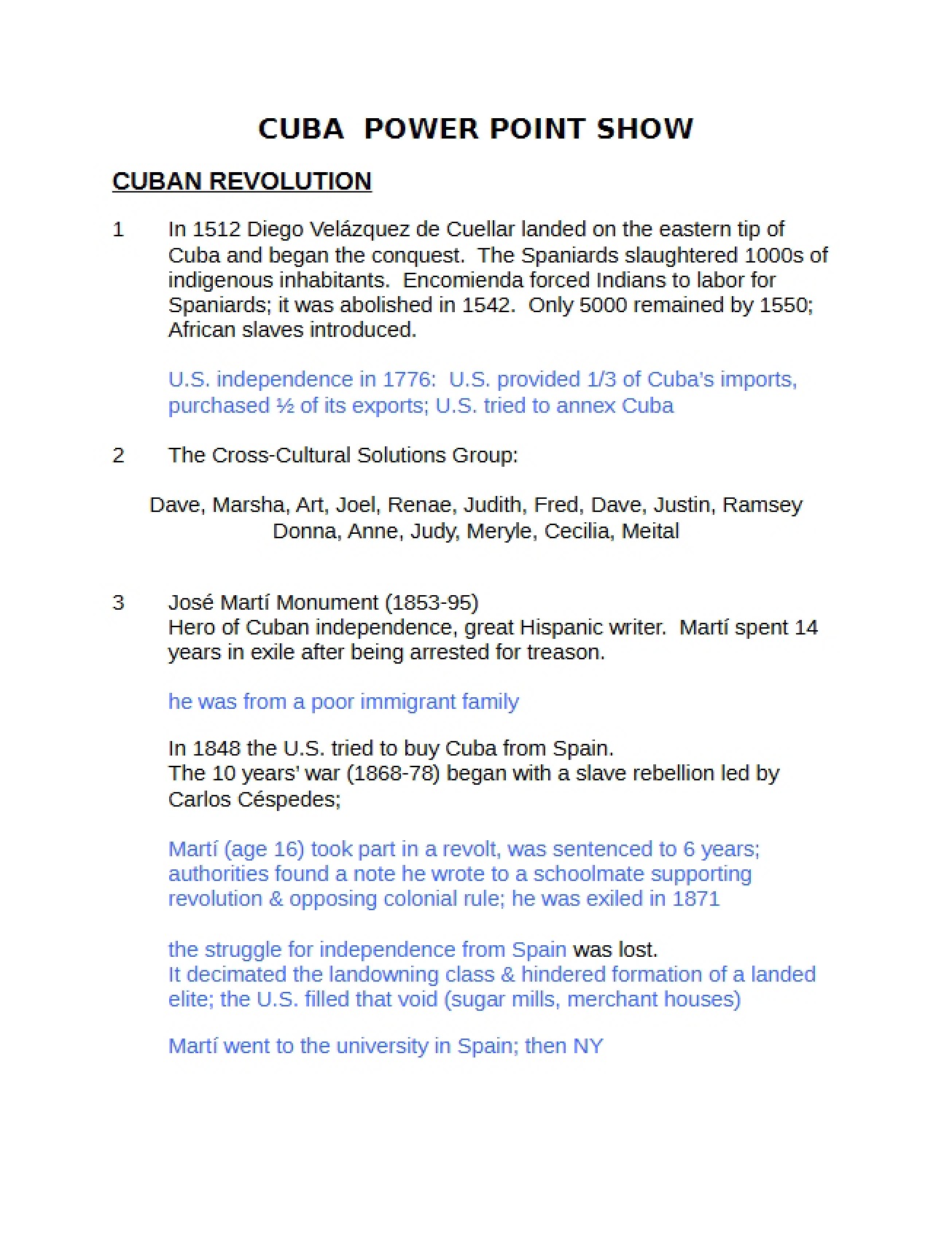 Revolution in Cuba