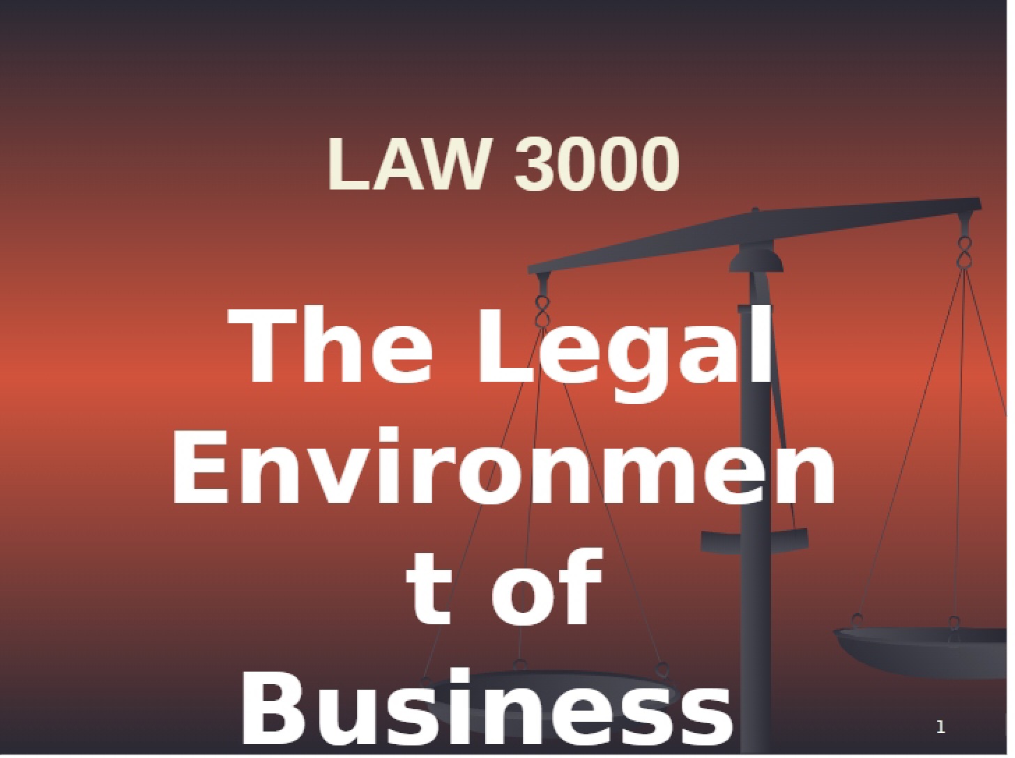 Business Legal Environment Intro & Ch 1 (Sec 1 PPT) - 69 Pages