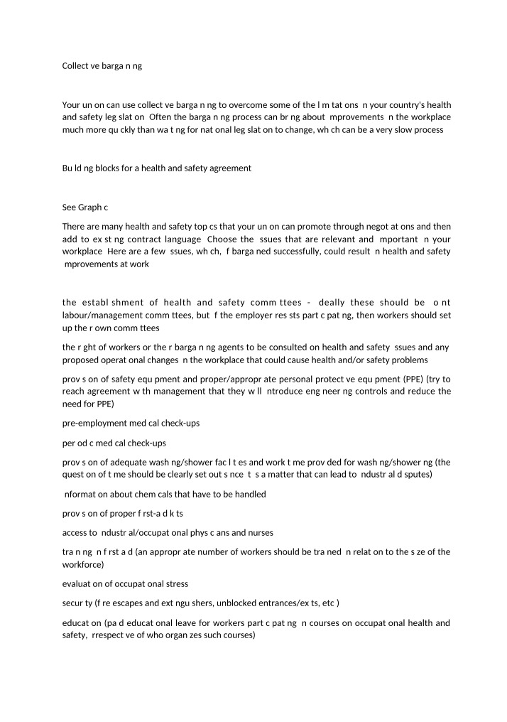 Collective Bargaining for Health and Workplace Safety
