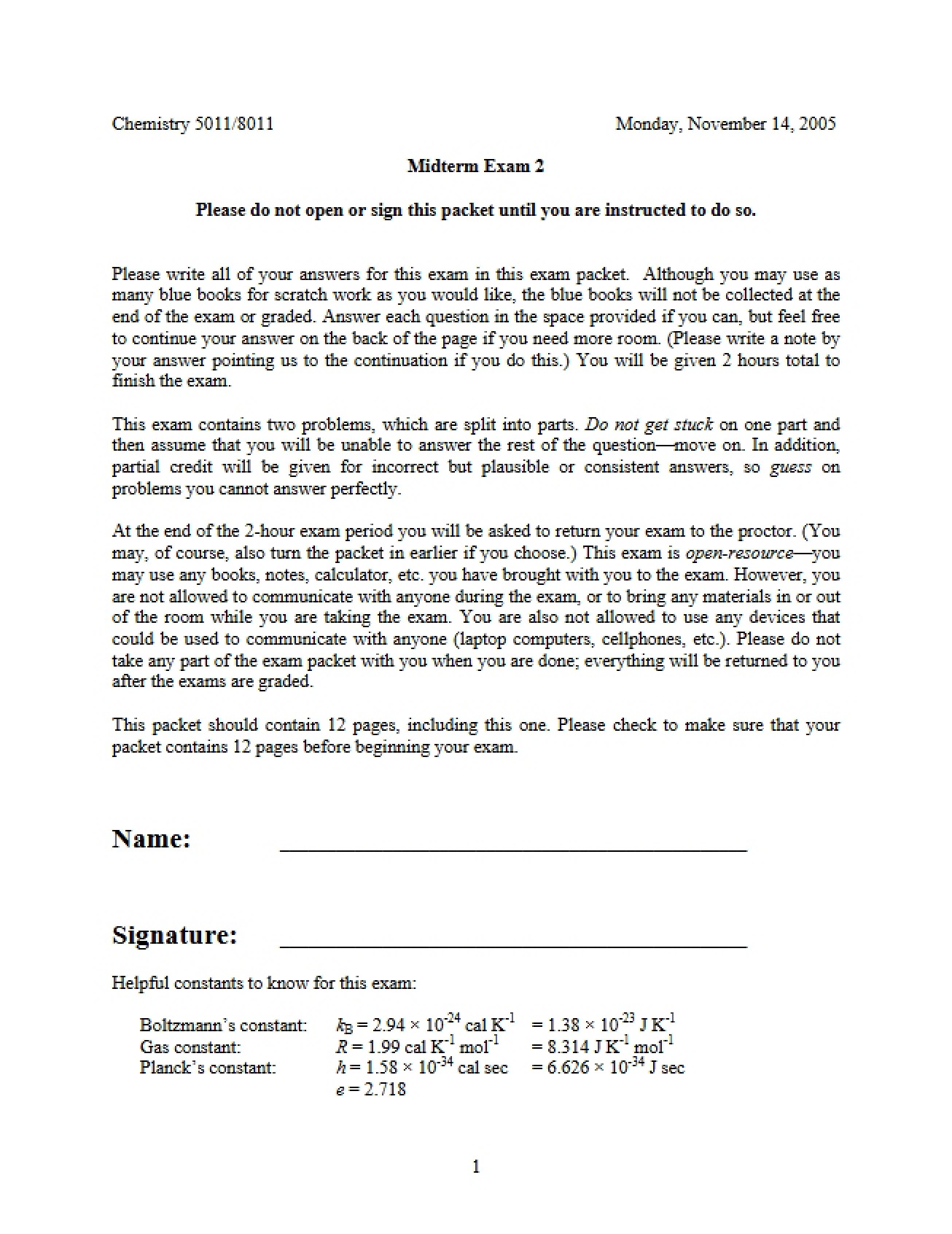 Second Midterm Exam