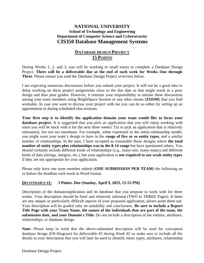 CIS301 - Database Design Project