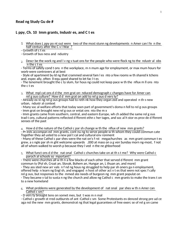 Reading Guide 4