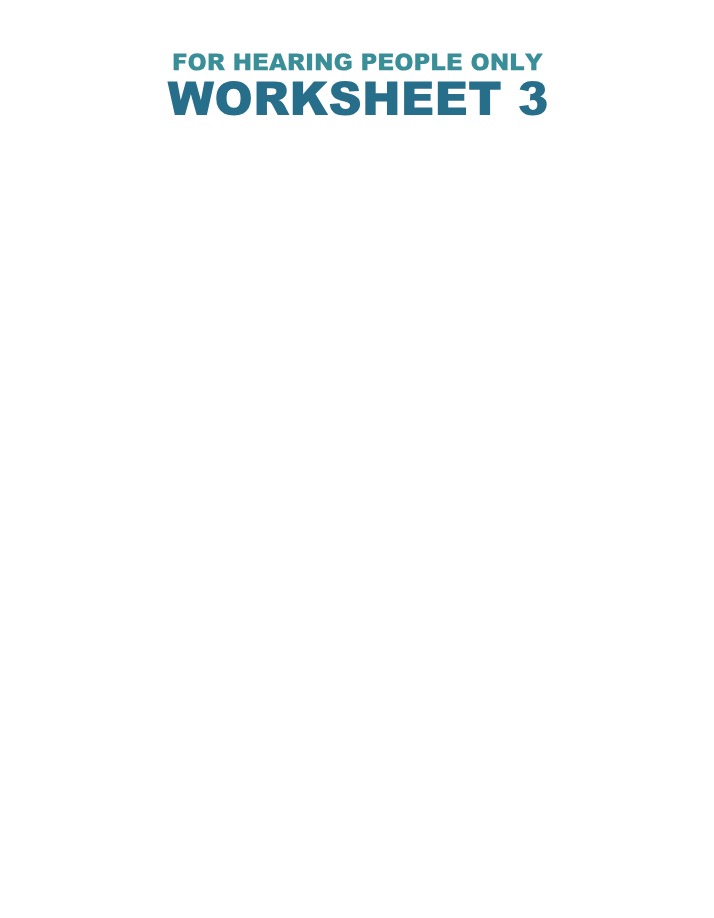 Worksheet 3 - Understanding ASL Communication and Deaf Culture