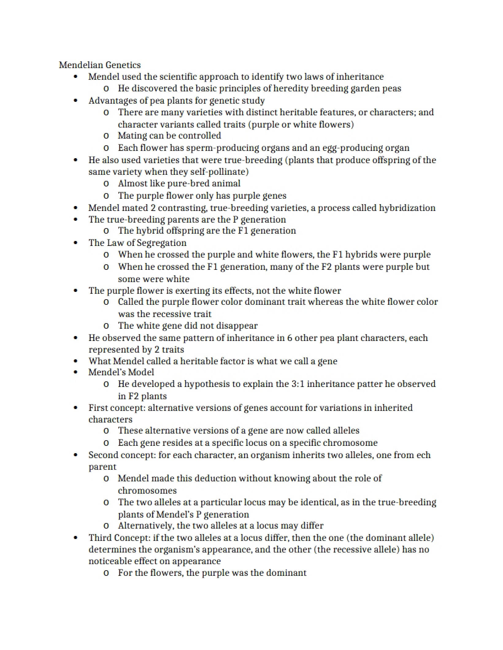 Genetics Mendelian