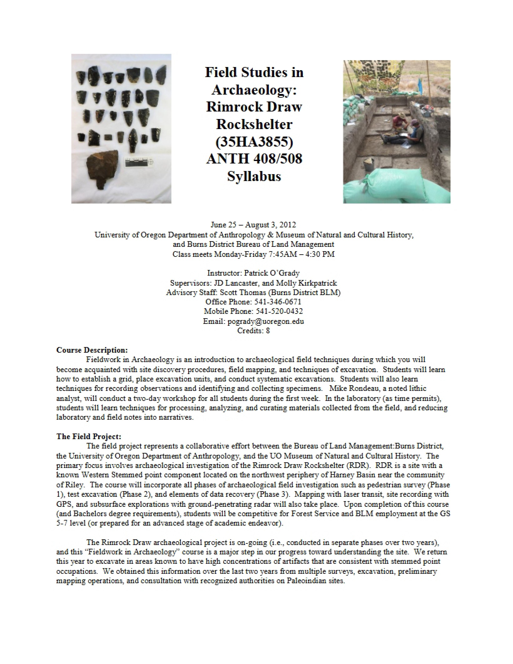 Workshop in Field Anthropology Syllabus