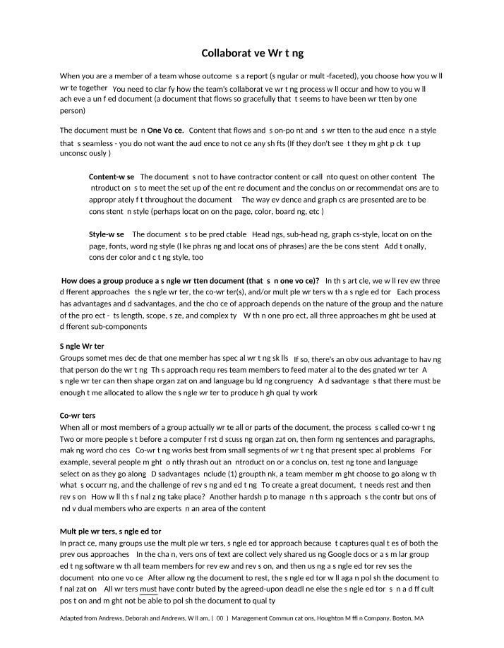 Writing Strategies for Collaborative Team Projects