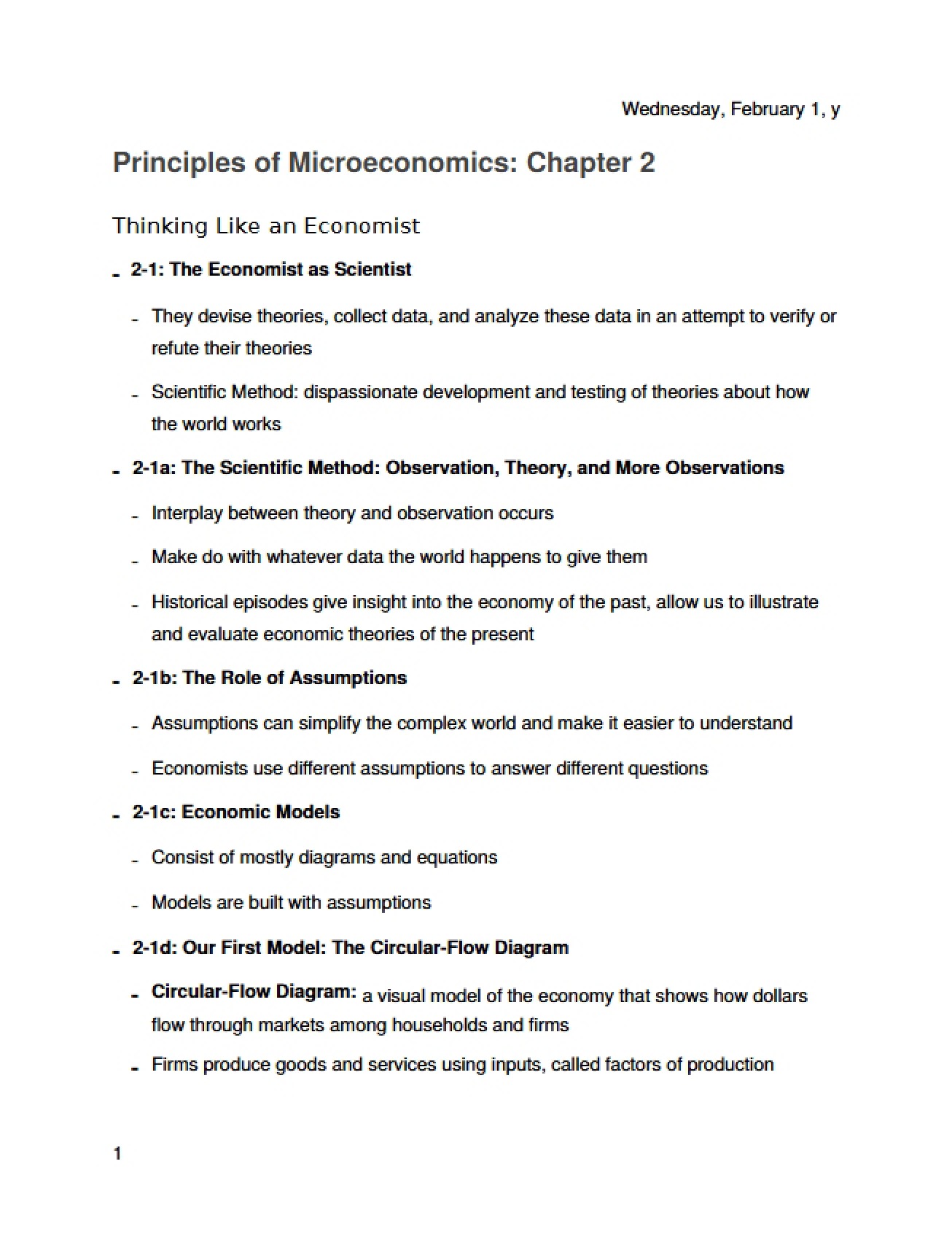 Chapter Two - Principles of Microeconomics