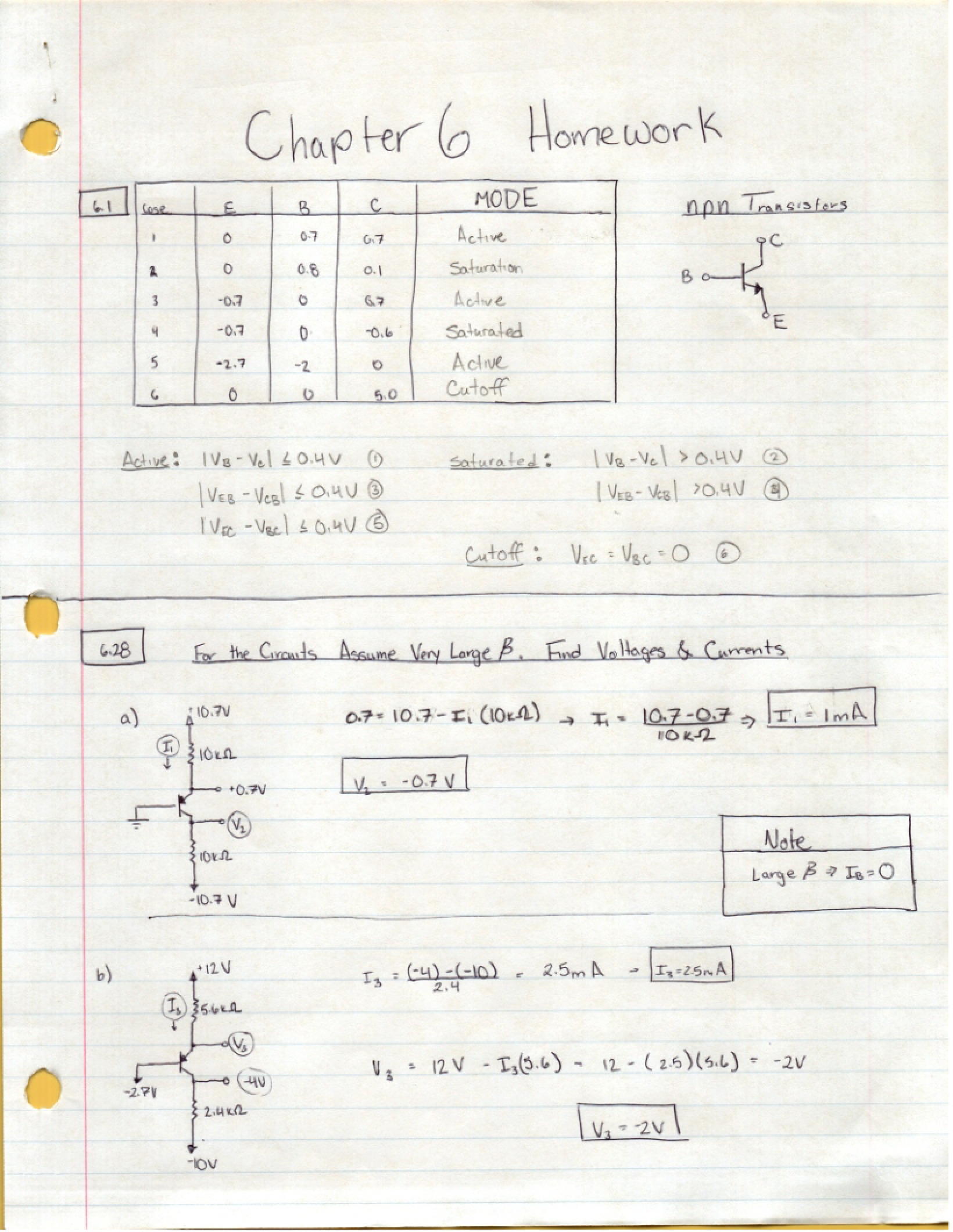 Homework for Chapter Six