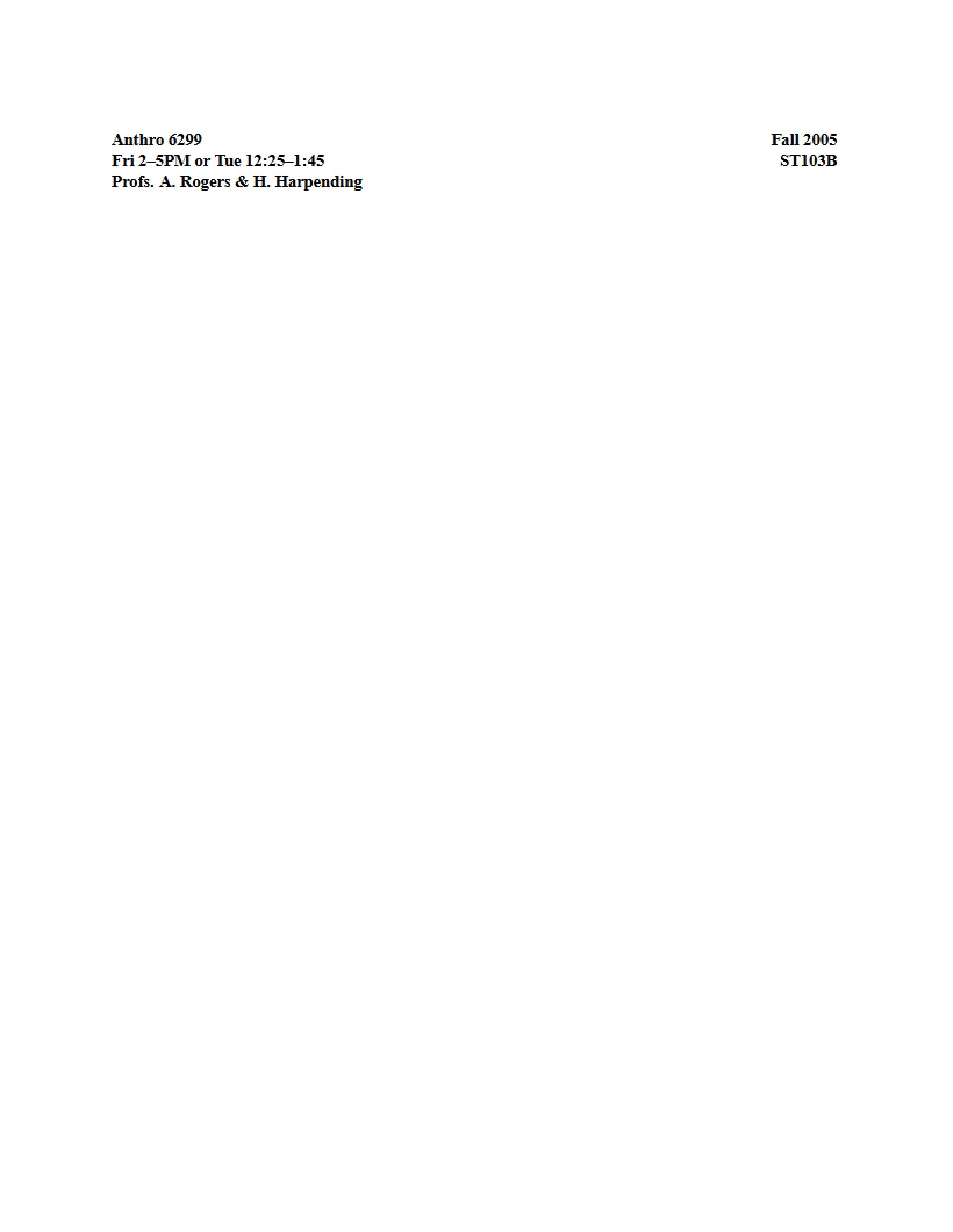 Biological Anthropology Seminar Syllabus