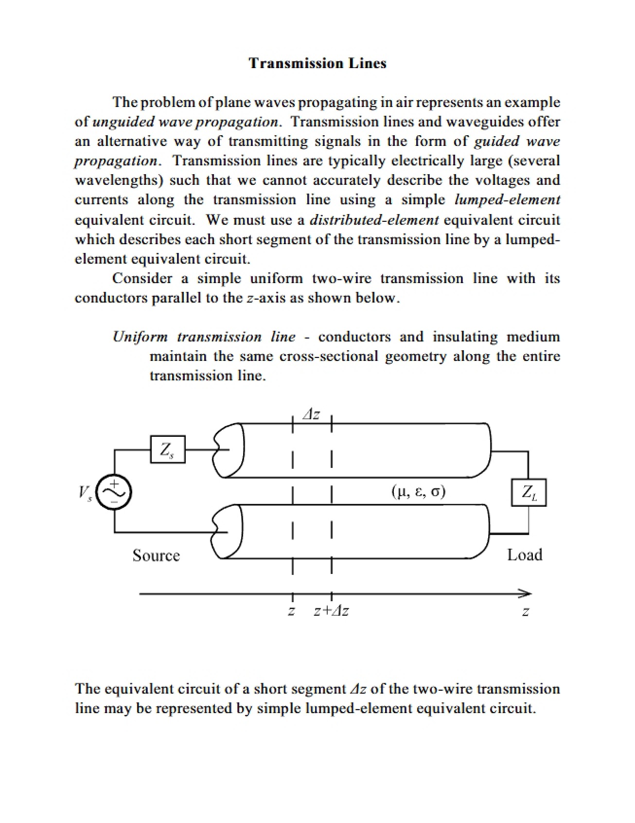 Lines of Transmission