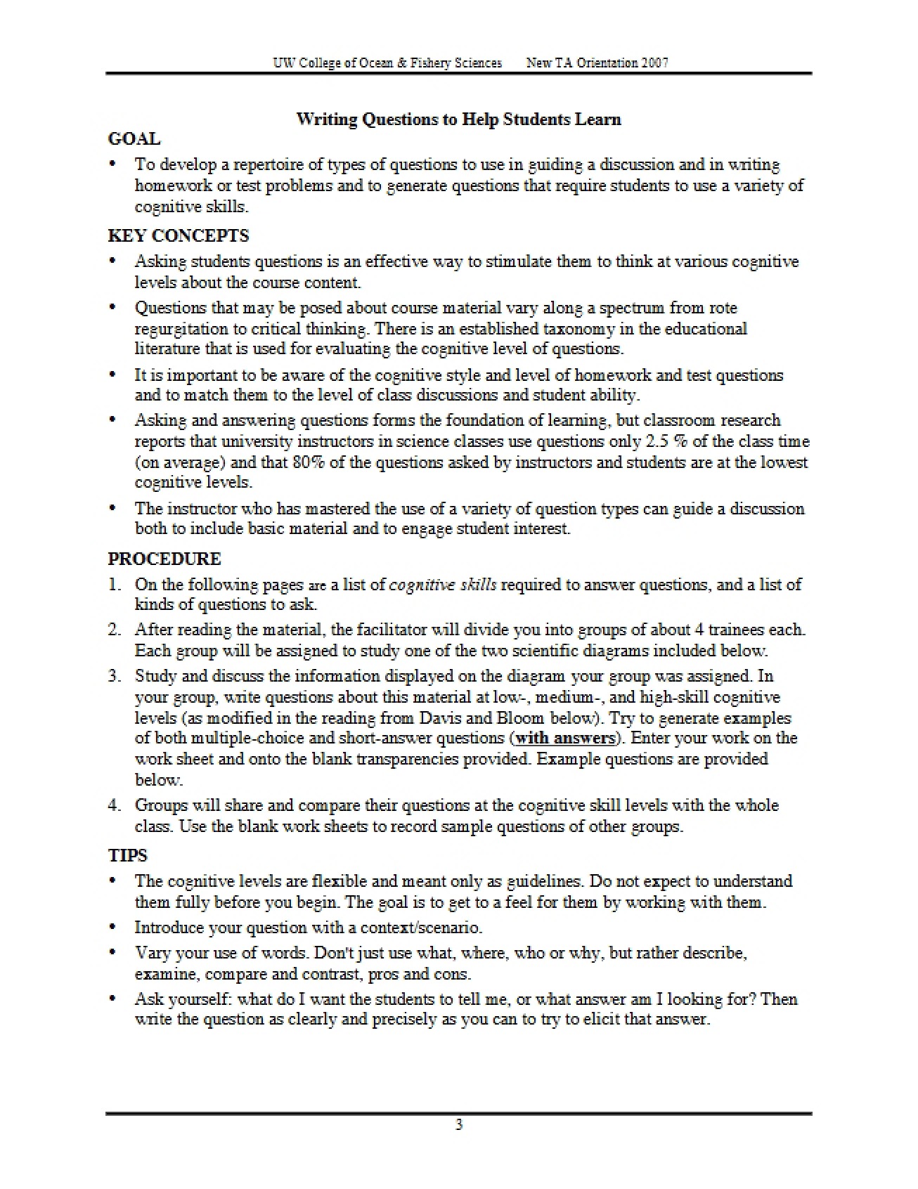Guide for Study
