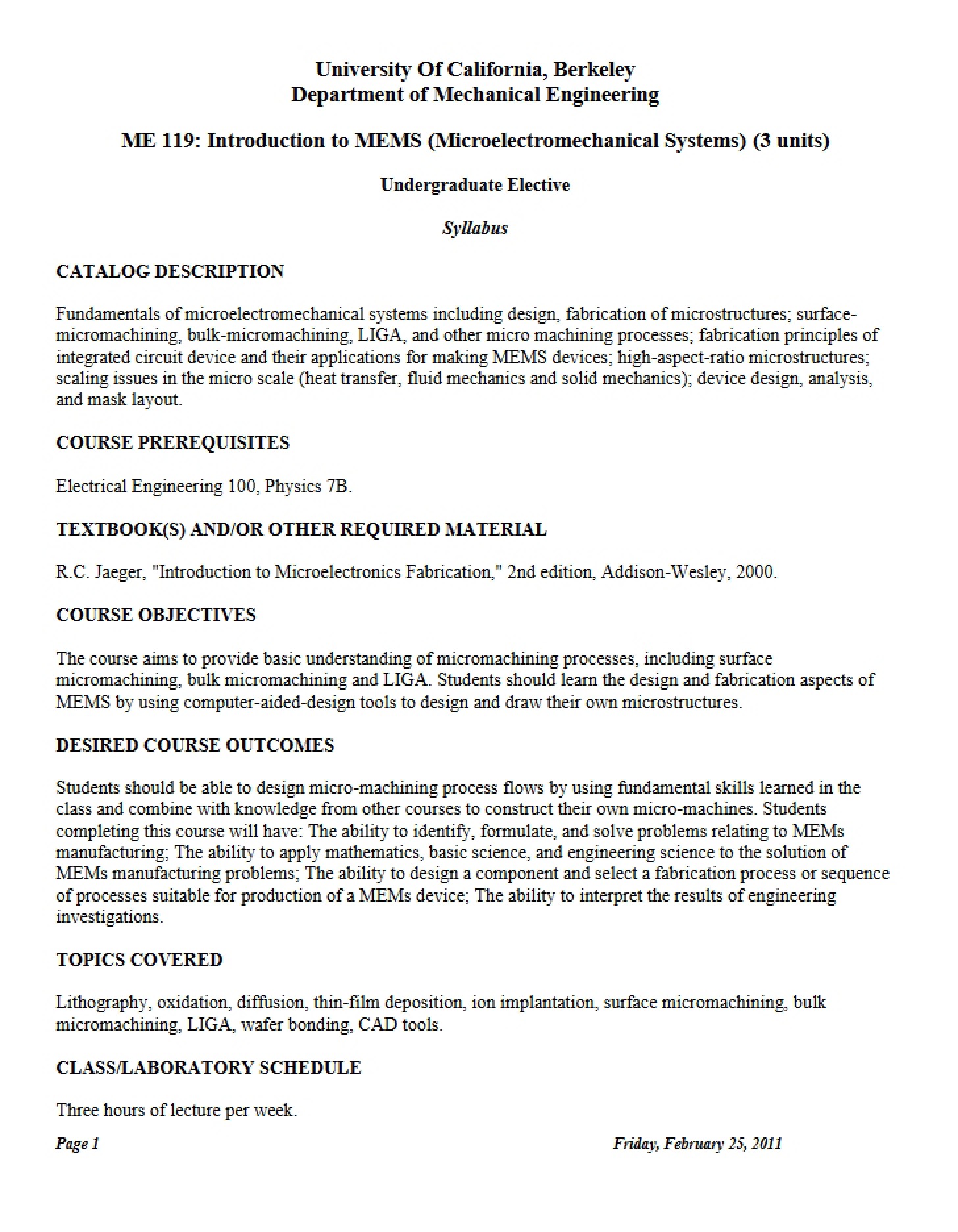 Syllabus ME 119