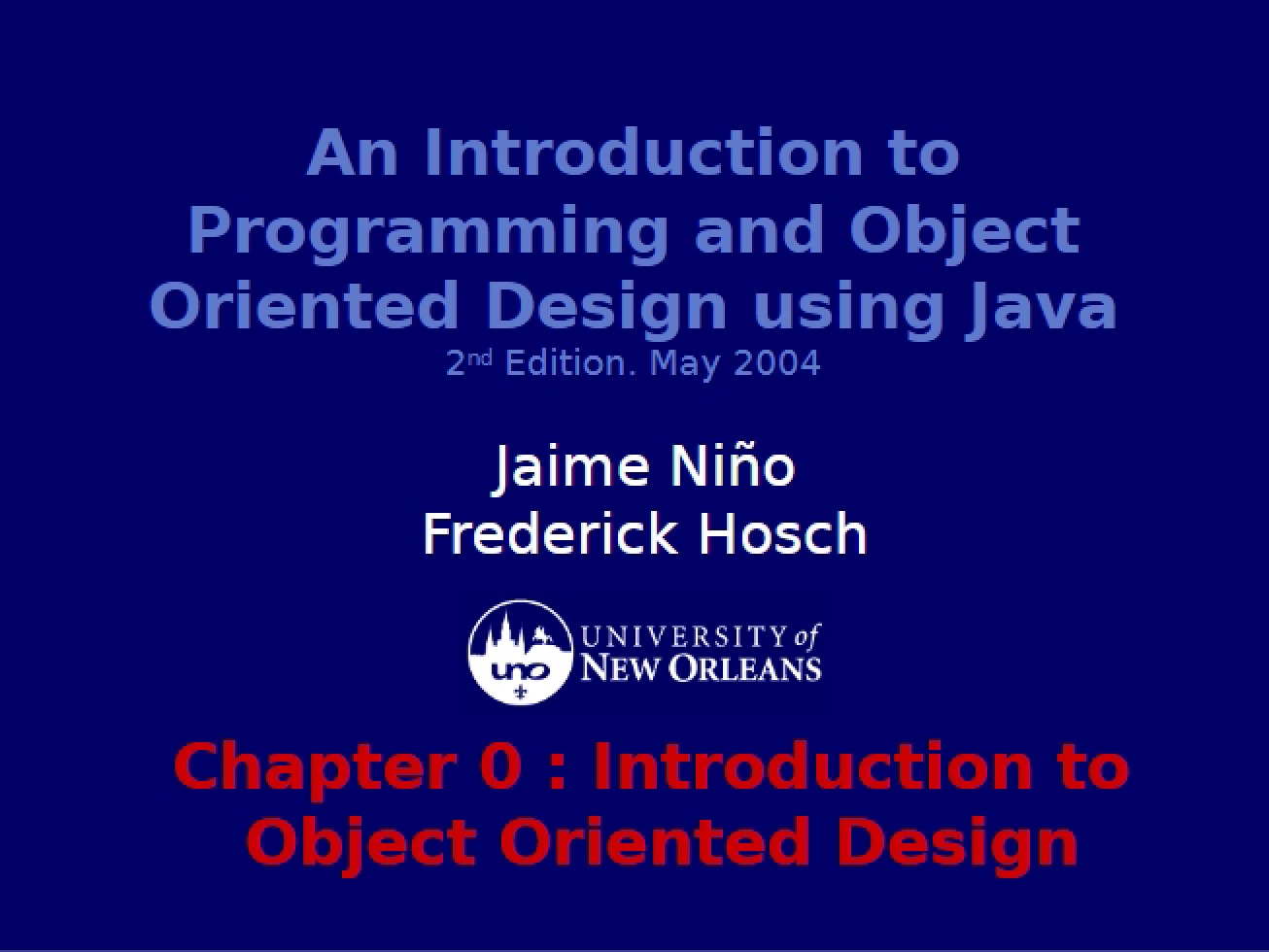 Introduction to Object Oriented Design