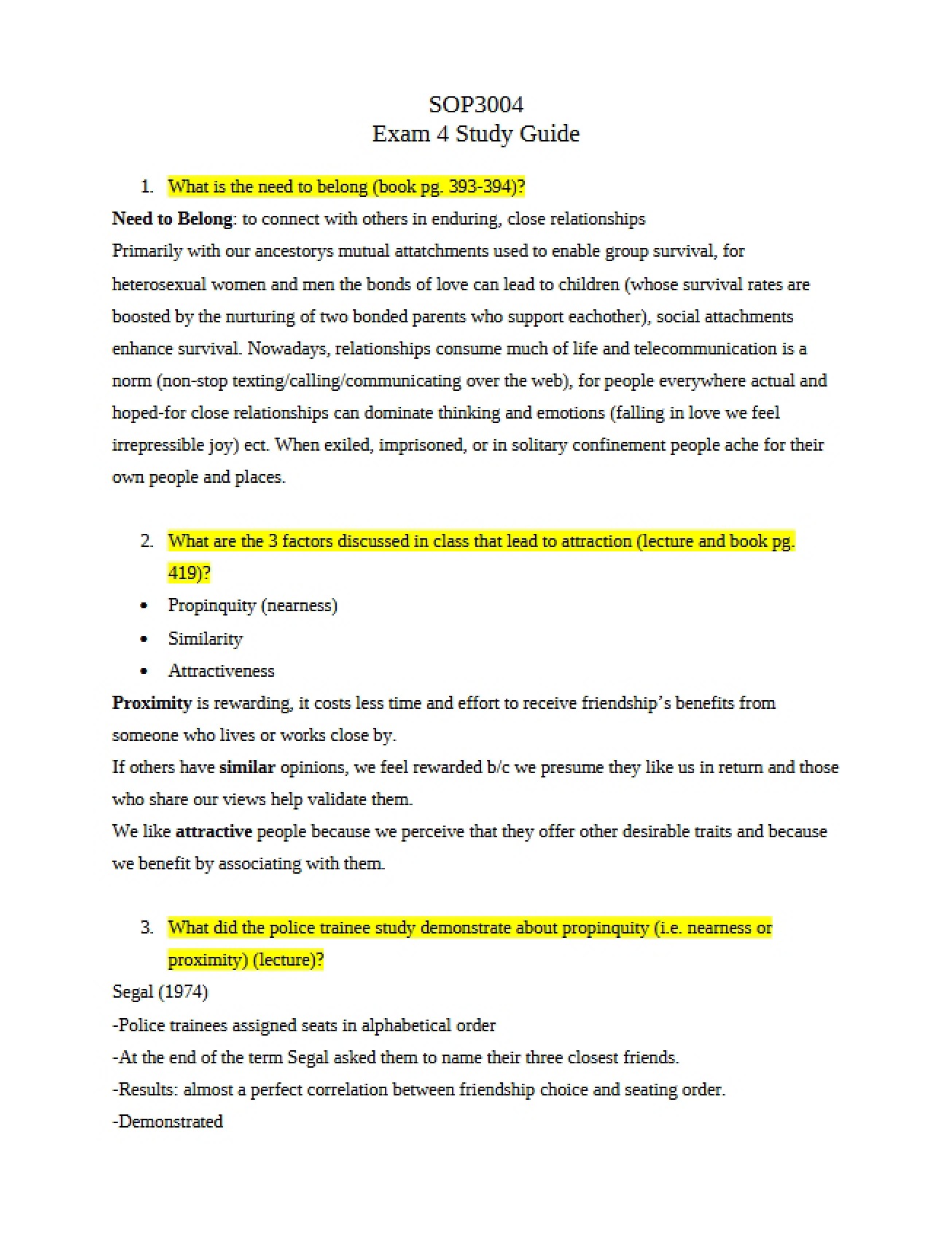 Test Four Study Guide