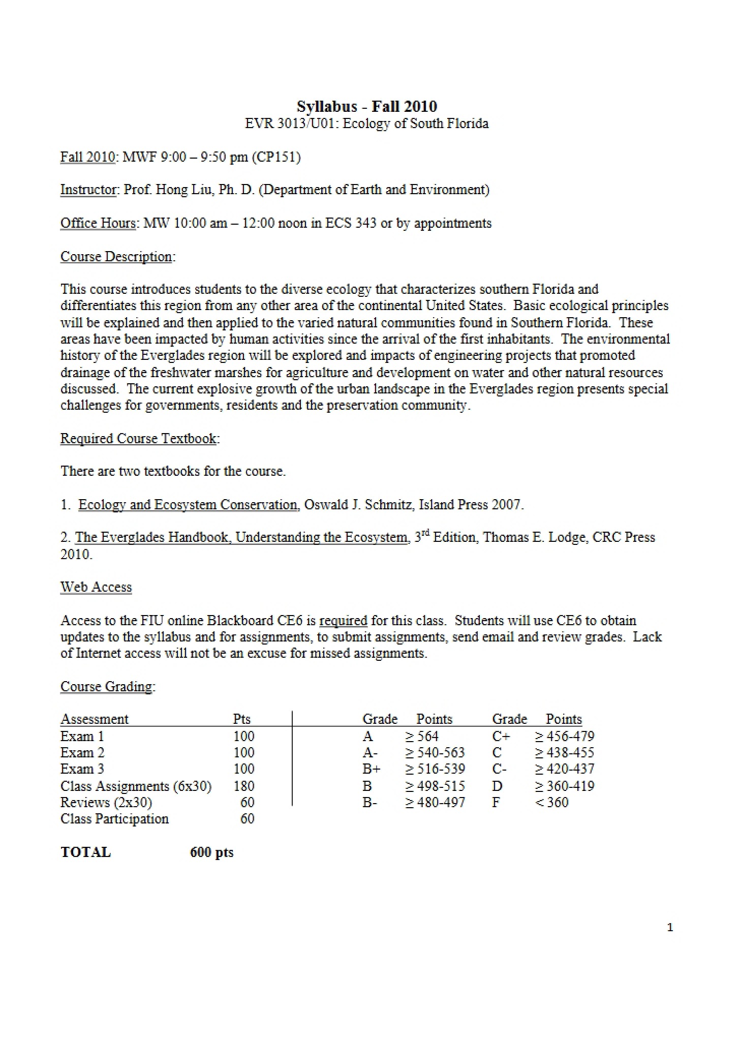 Course Regulations