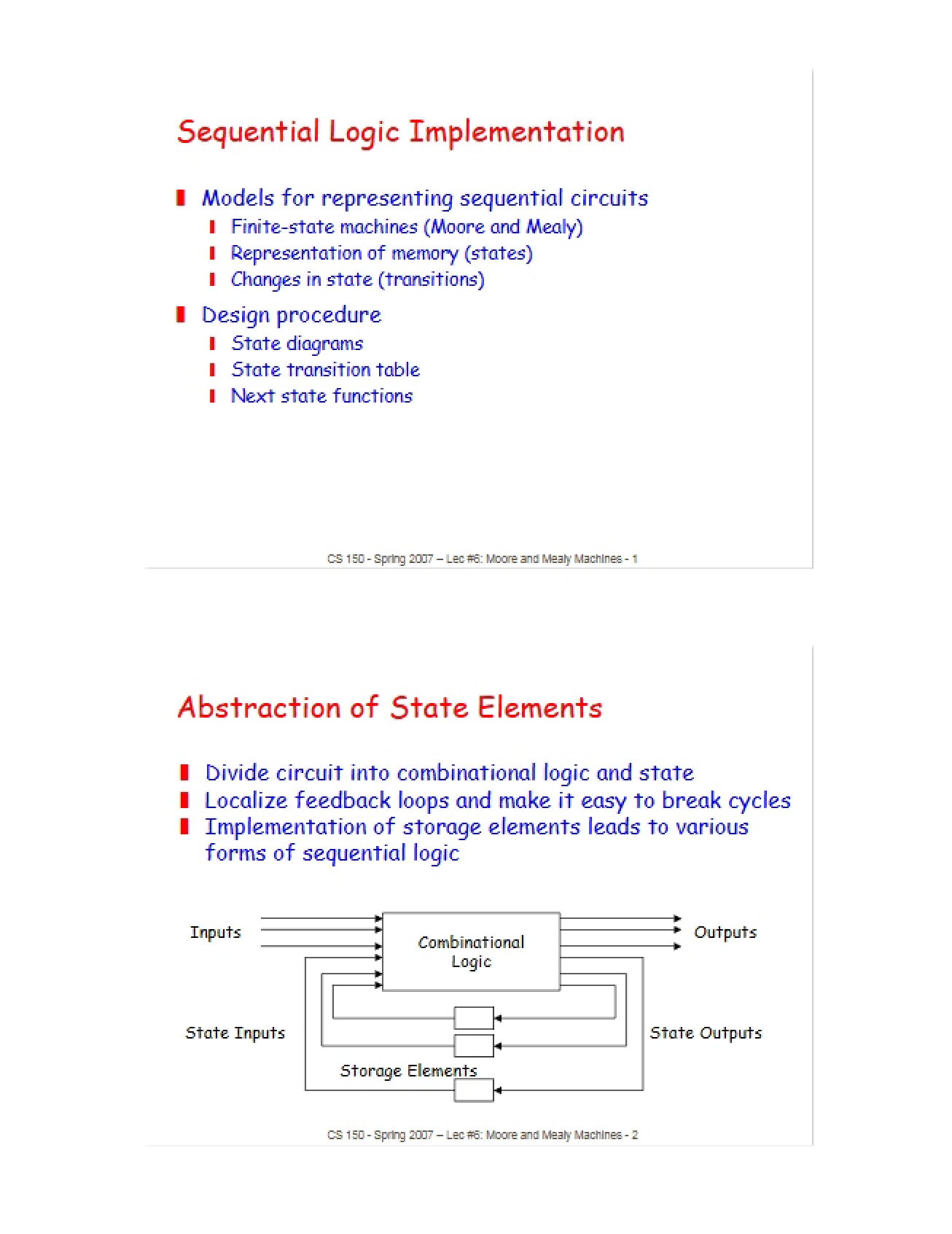 Implementing Sequential Logic