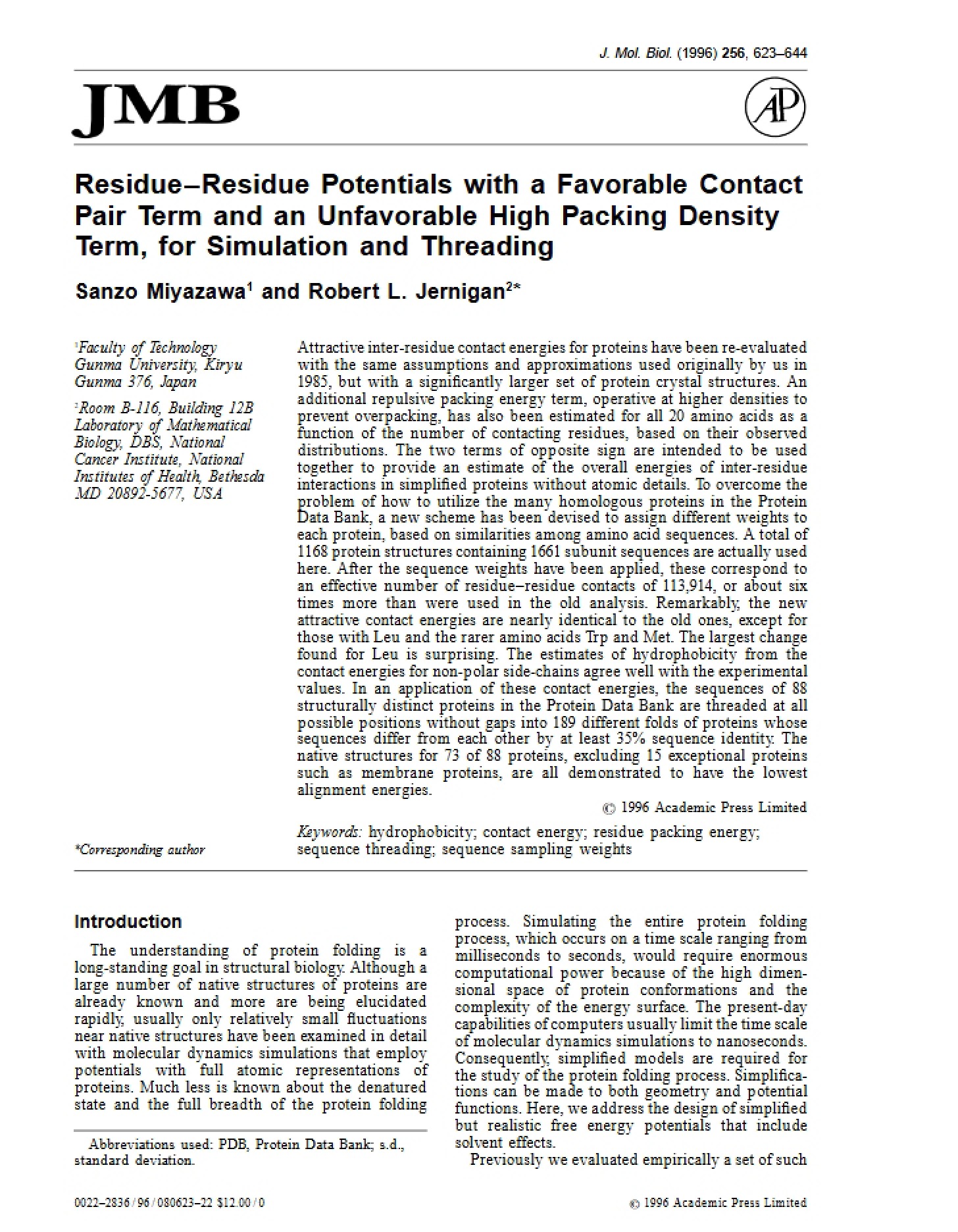 Contact Pair Terms in Residue Potentials