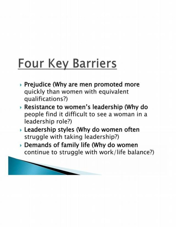 Women's Leadership - Four Key Barriers