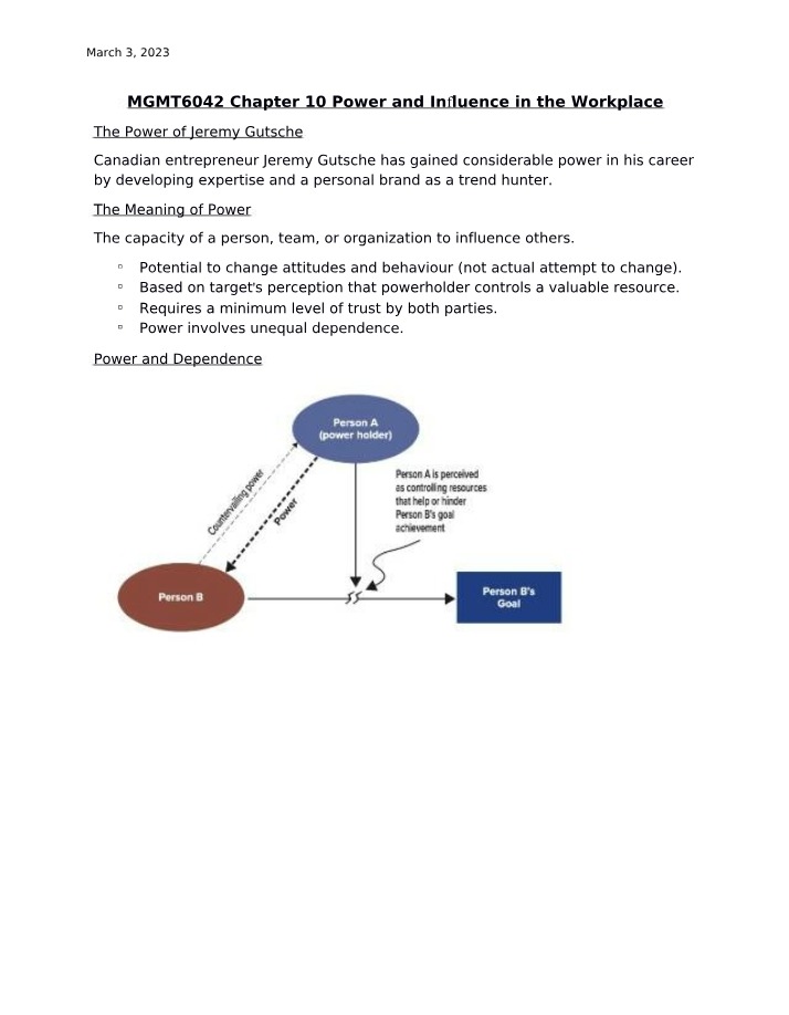 Power and Influence in the Workplace - Chapter 10