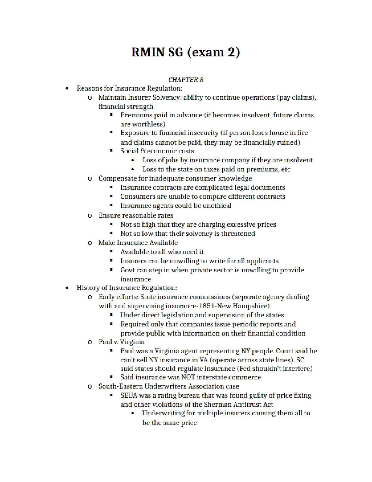 Risk Management Study Guide Two