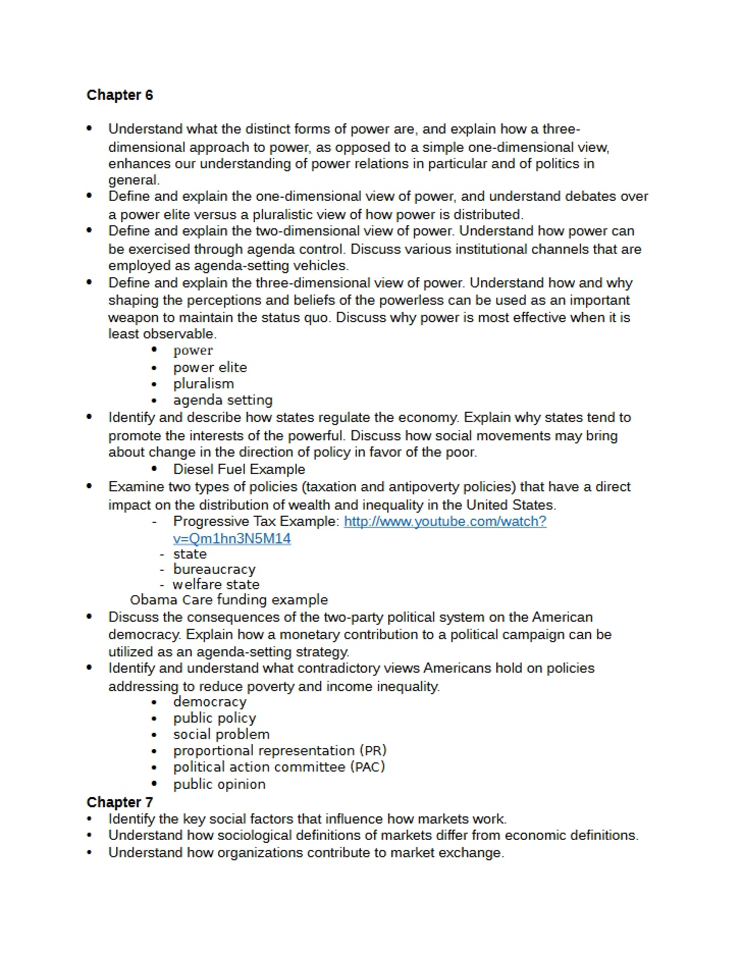 Study Guide Ch 6-7