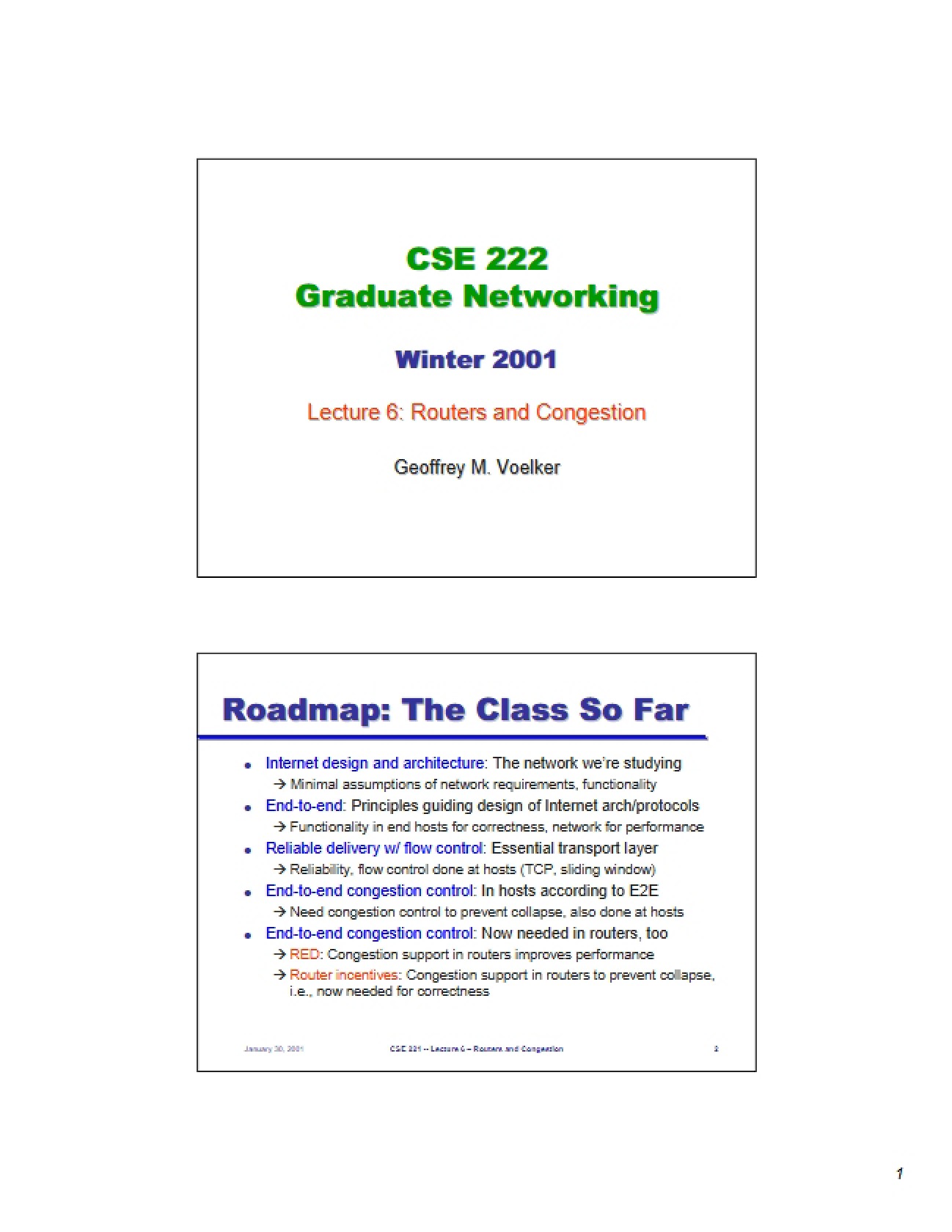Congestion and Router Interaction