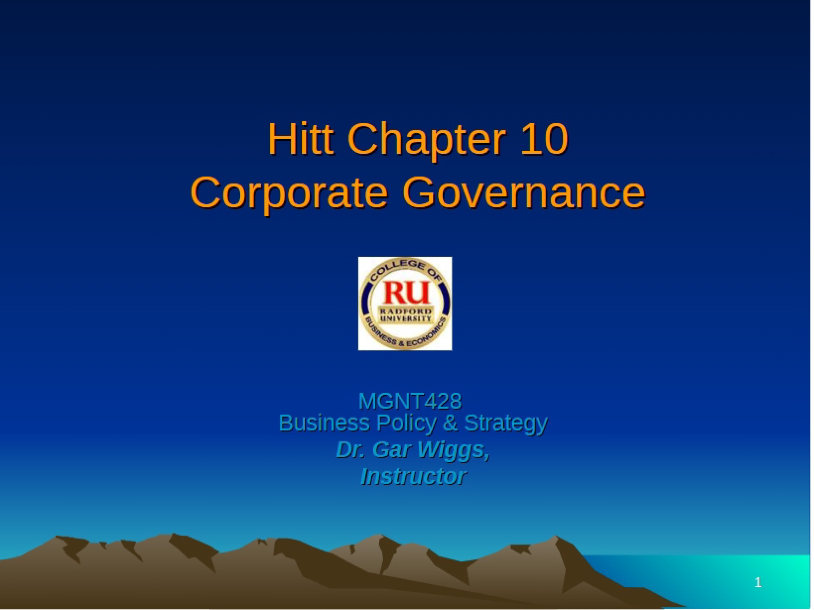 Lecture on Corporate Governance