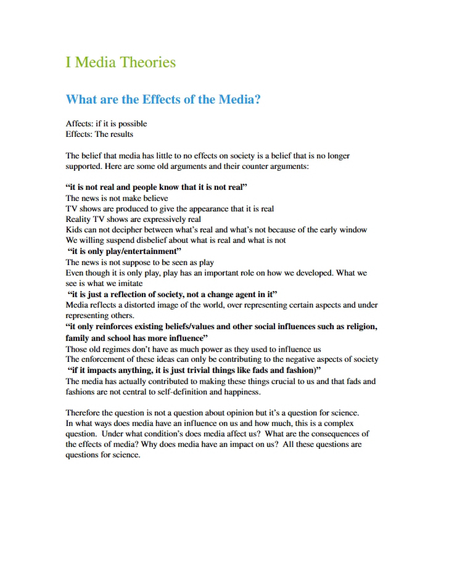 Theories of Media