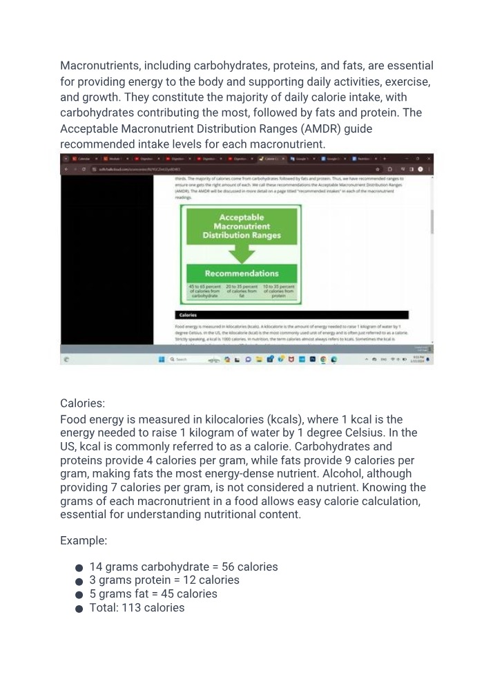 Nutrition Module 1 - Macronutrient Calculations and Ranges