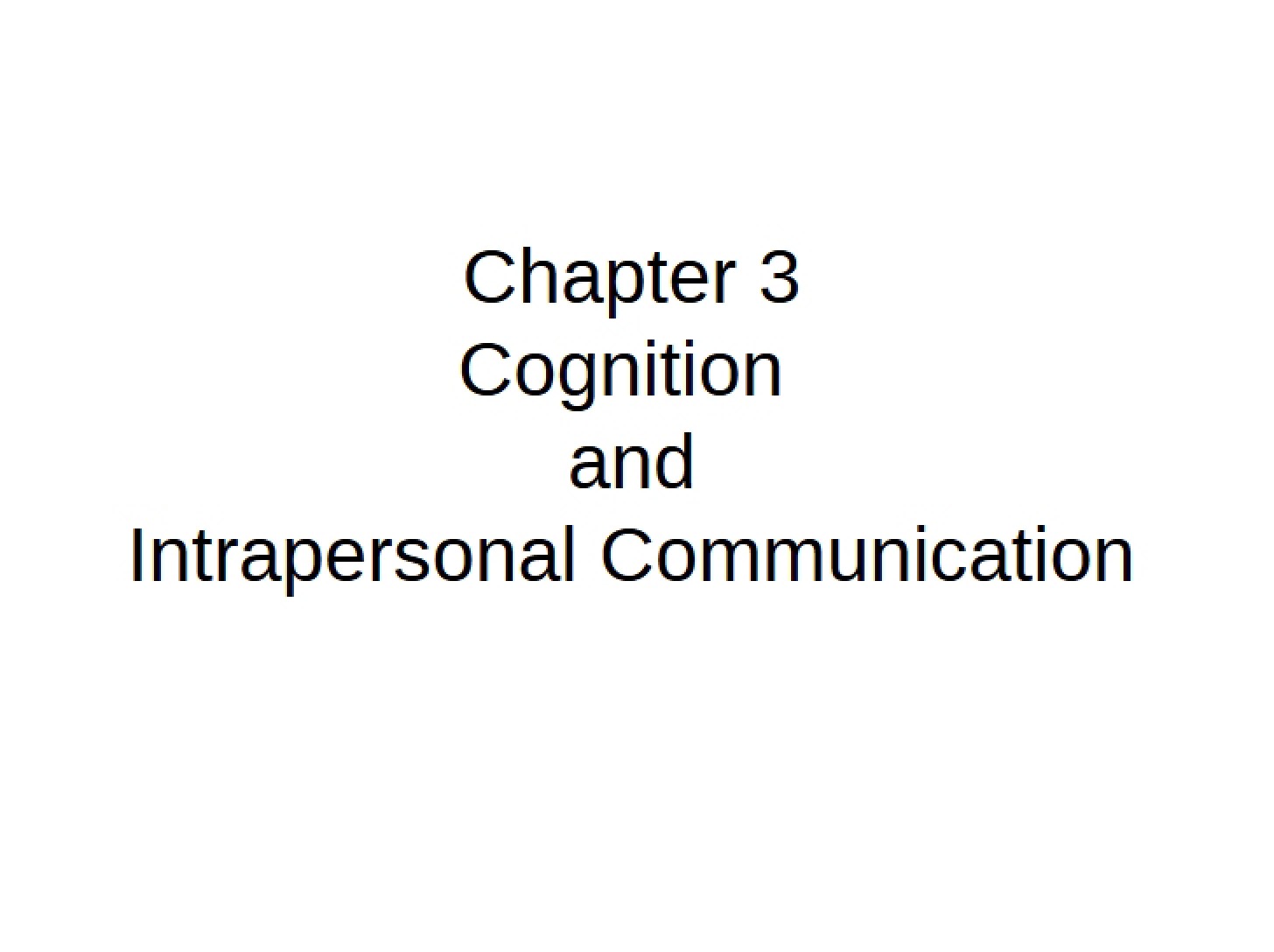 Intrapersonal Comm and Cognition Student Notes (Ch 3)