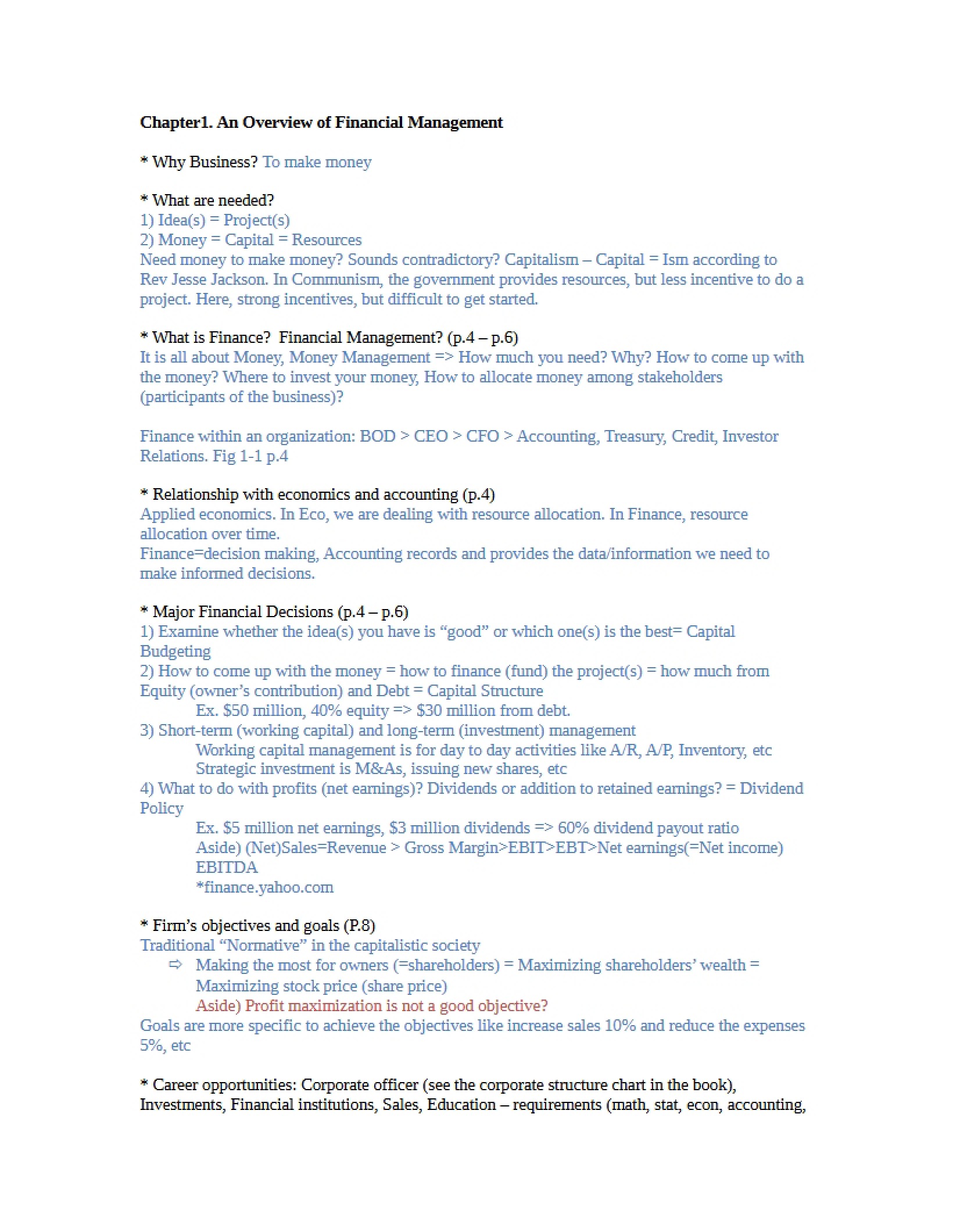 Financial Management Overview