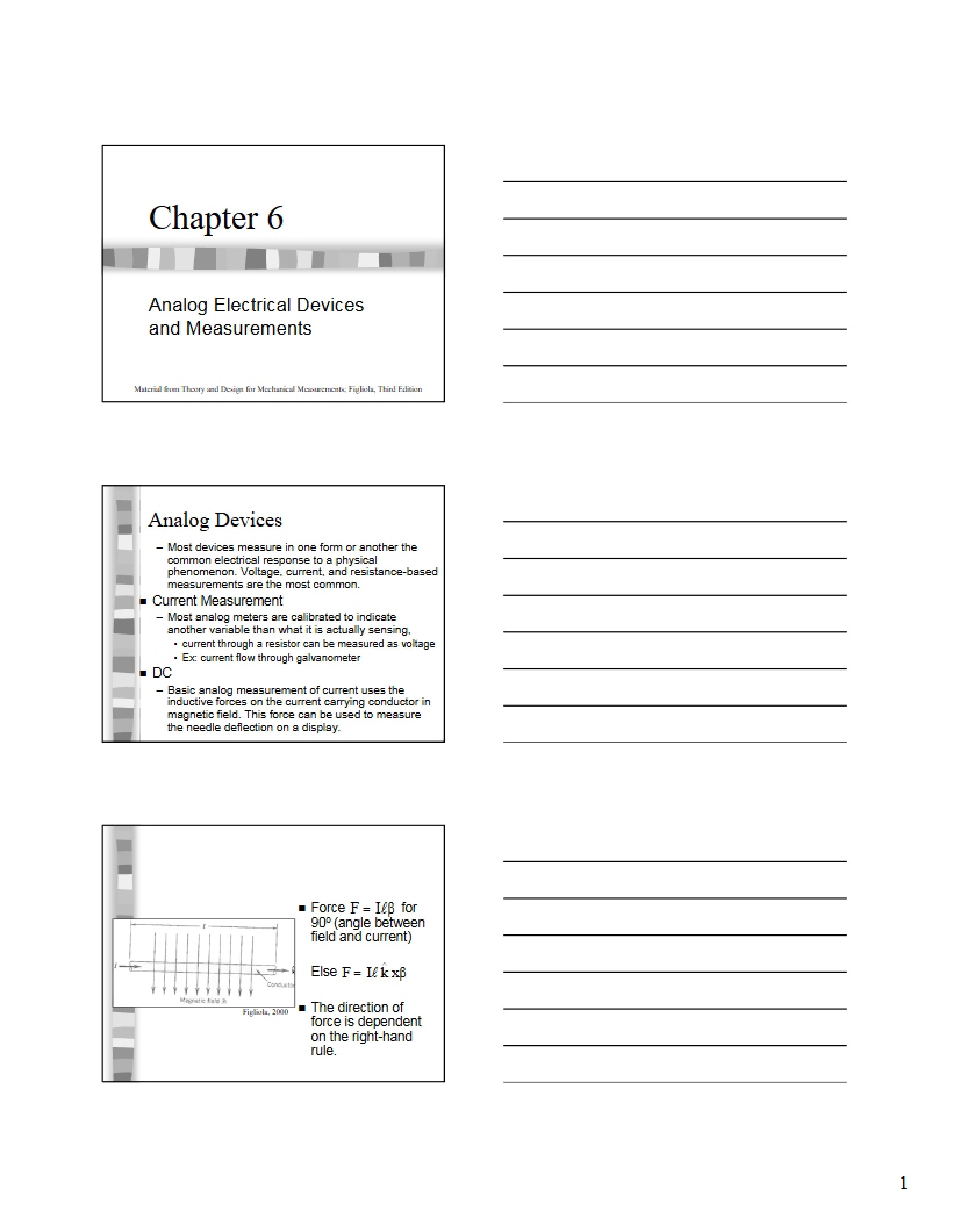 Measurements and Analog Electrical Devices