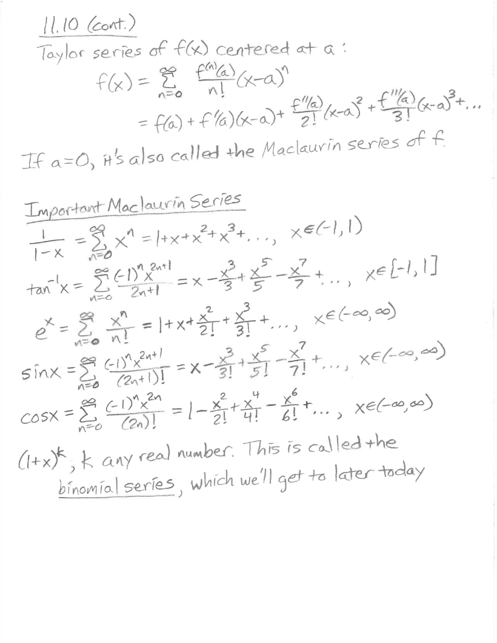 Class Notes
