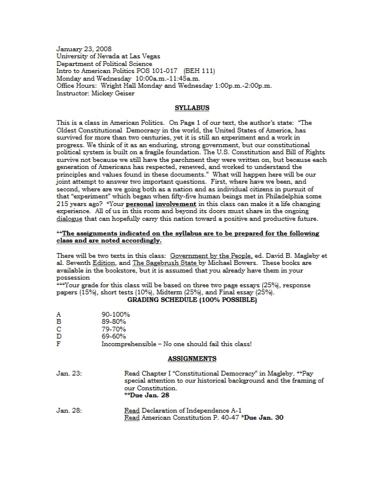 American Politics Introduction (Section 017)