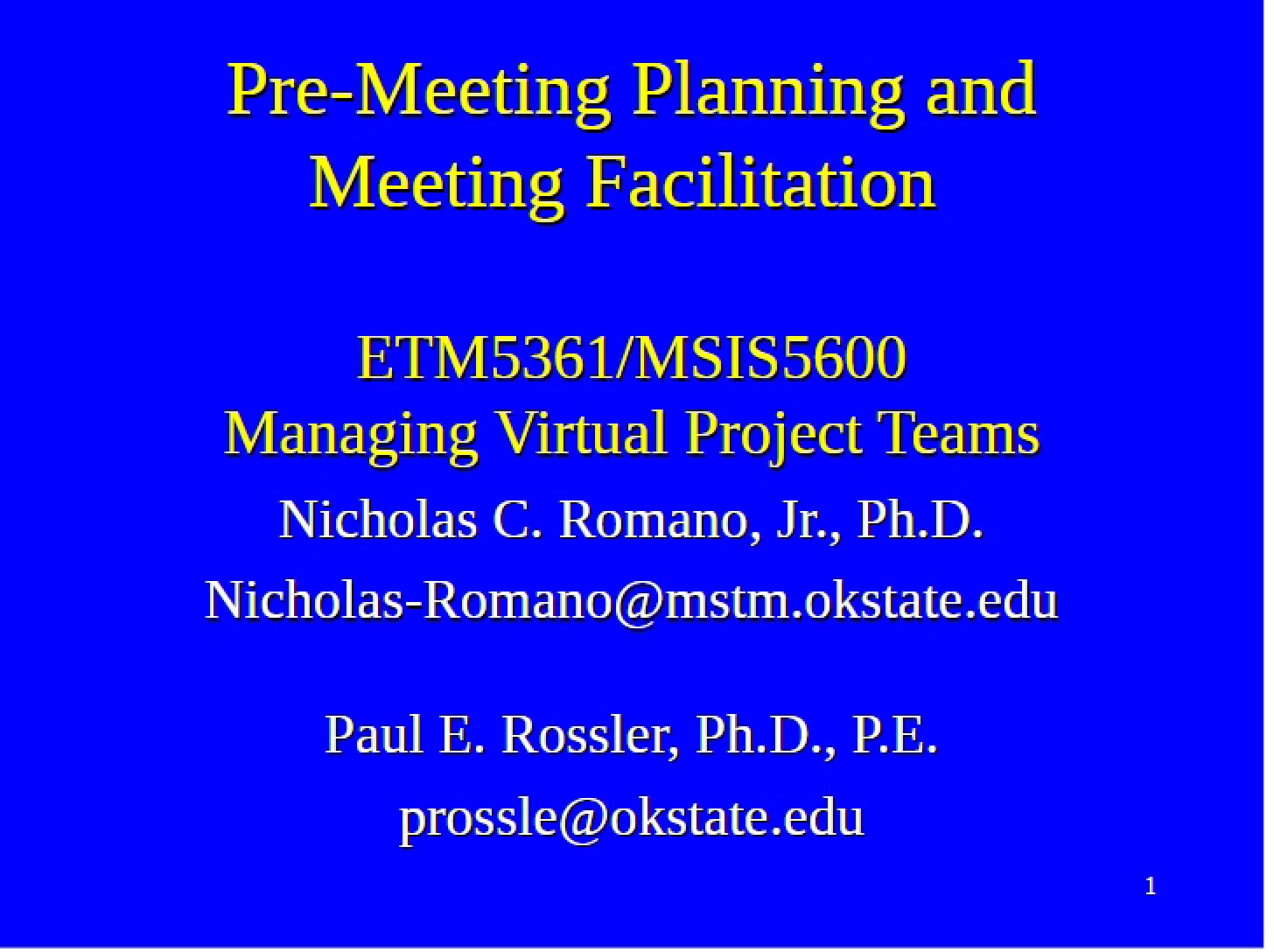 Facilitating Meetings and Planning Beforehand