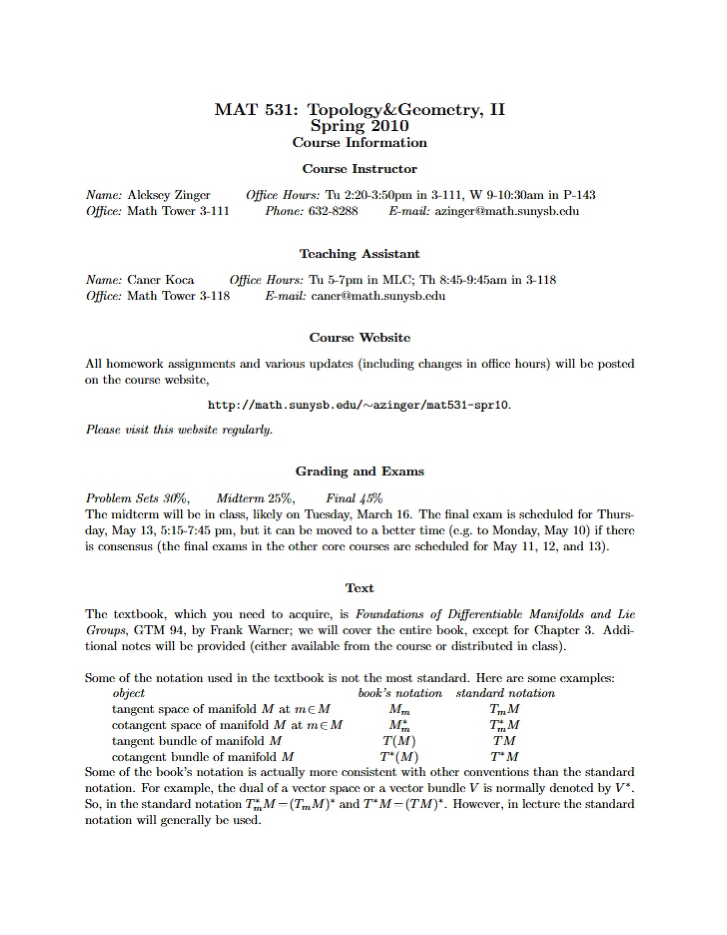 Course Details for MAT 531