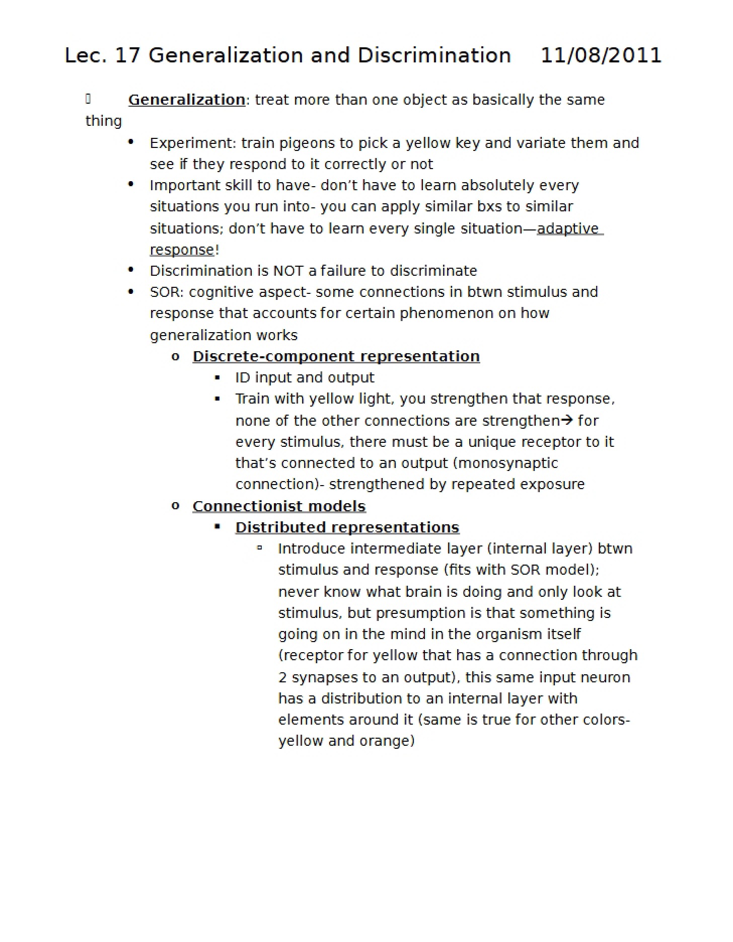 Lecture Seventeen Notes