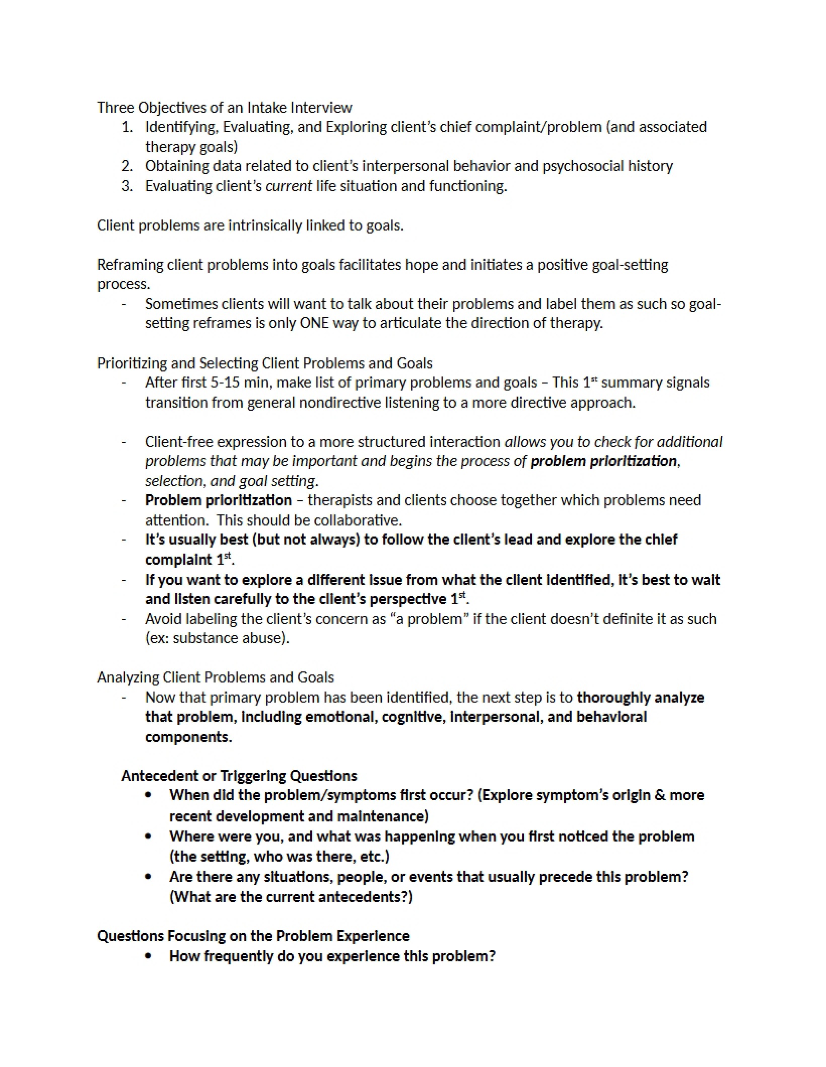 Interviewing in Clinical Settings