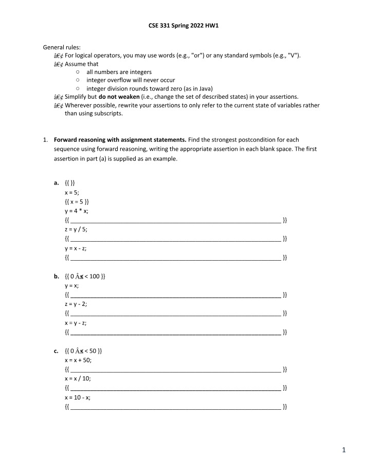 CSE 331 Homework 1 (Spring 2022)