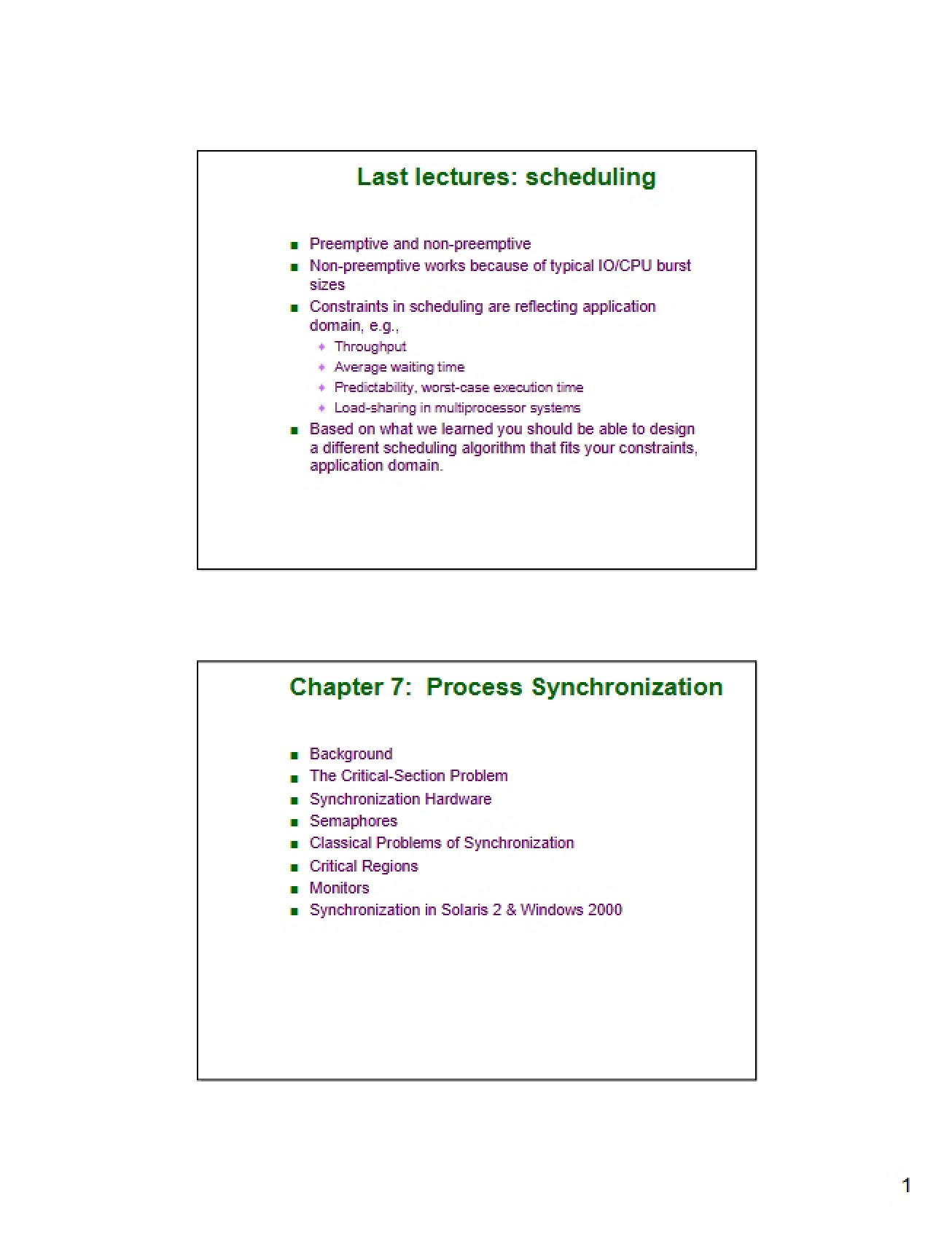 Scheduling Concepts