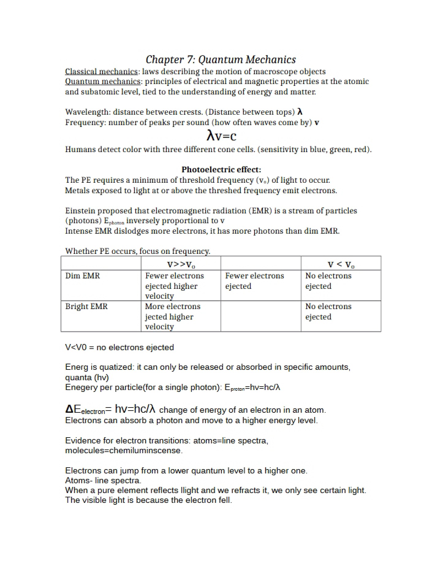Lectures 7-9 Class Notes (Chem 105a)