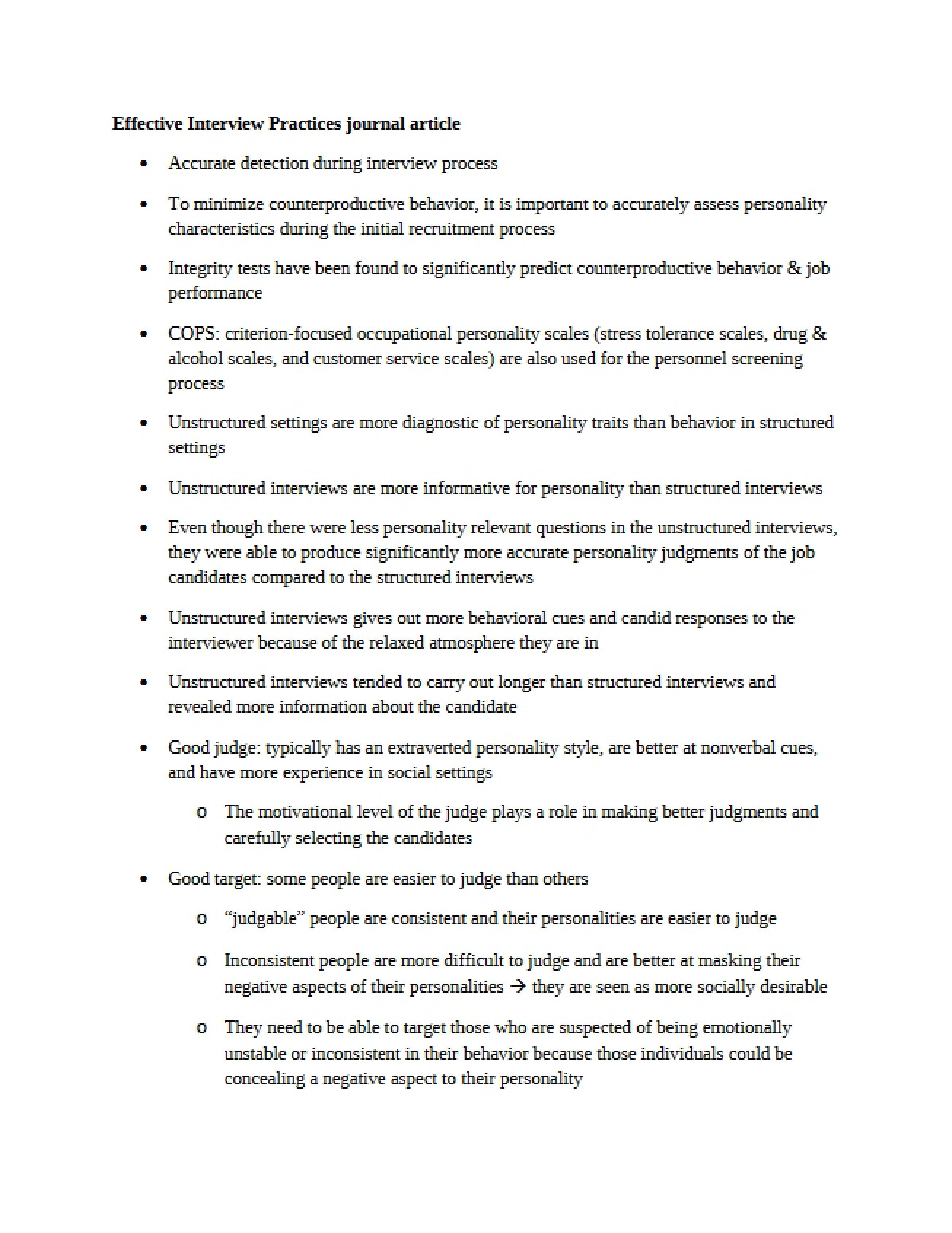 Practices for Effective Interviewing